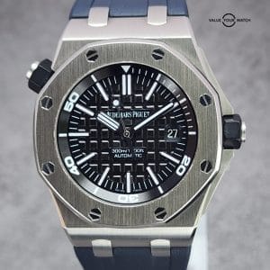 Audemars Piguet Royal Oak Offshore Diver Black Dial 15703ST.OO.A002CA.01 42mm Complete Set