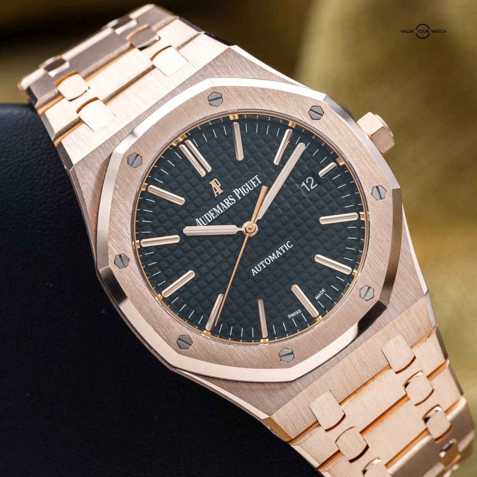 Audemars Piguet Royal Oak 41mm AP 15400OR Rose Gold Black Dial Full Set - Image 2