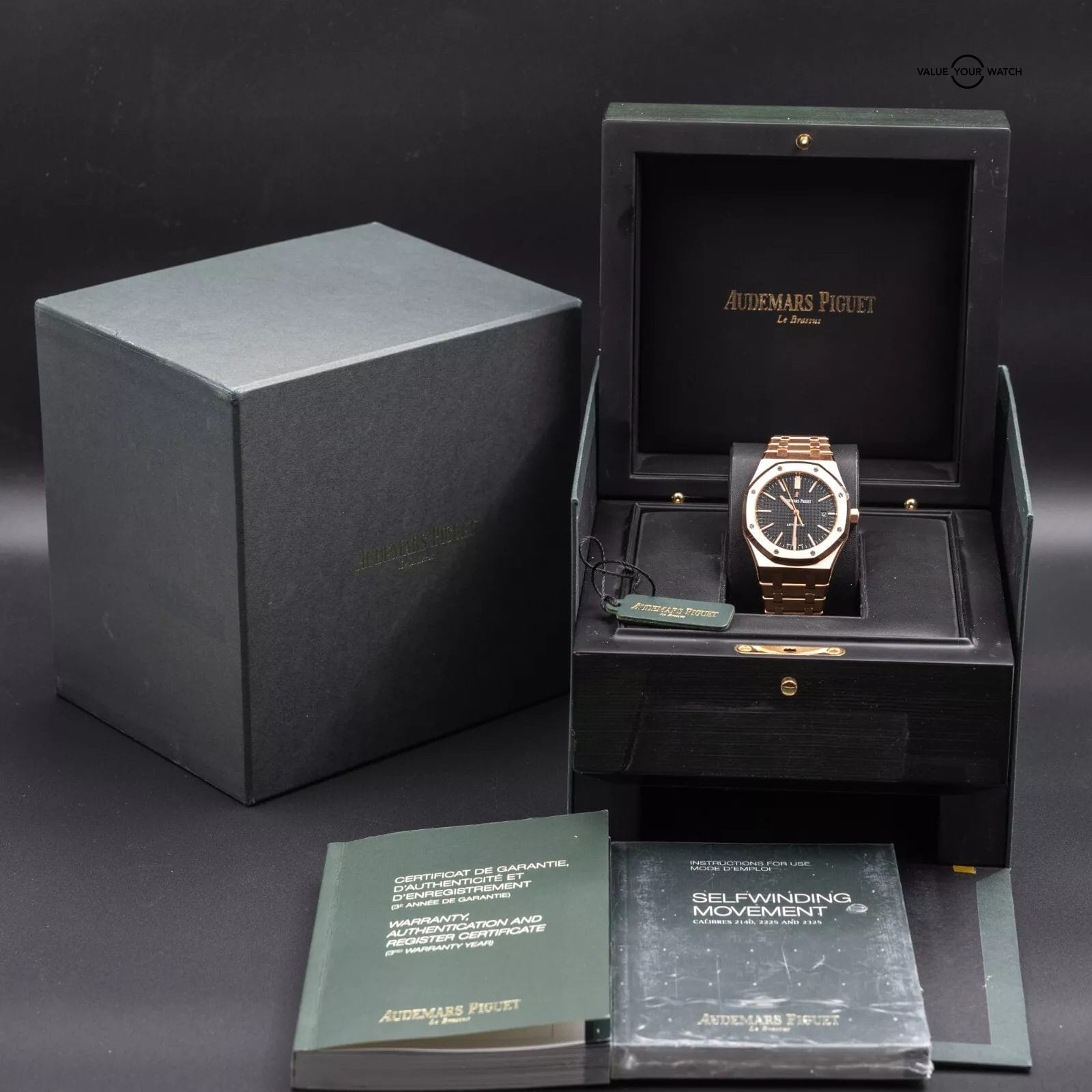 Audemars Piguet Royal Oak 41mm AP 15400OR Rose Gold Black Dial Full Set - Image 12