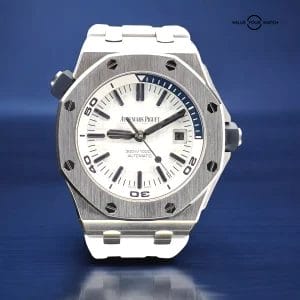 Audemars Piguet Royal Oak Offshore Diver White/Blue Accents Full Set 15710ST