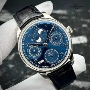 IWC Portuguese Perpetual Calendar IW503401 44mm White Gold Blue Dial Full Set