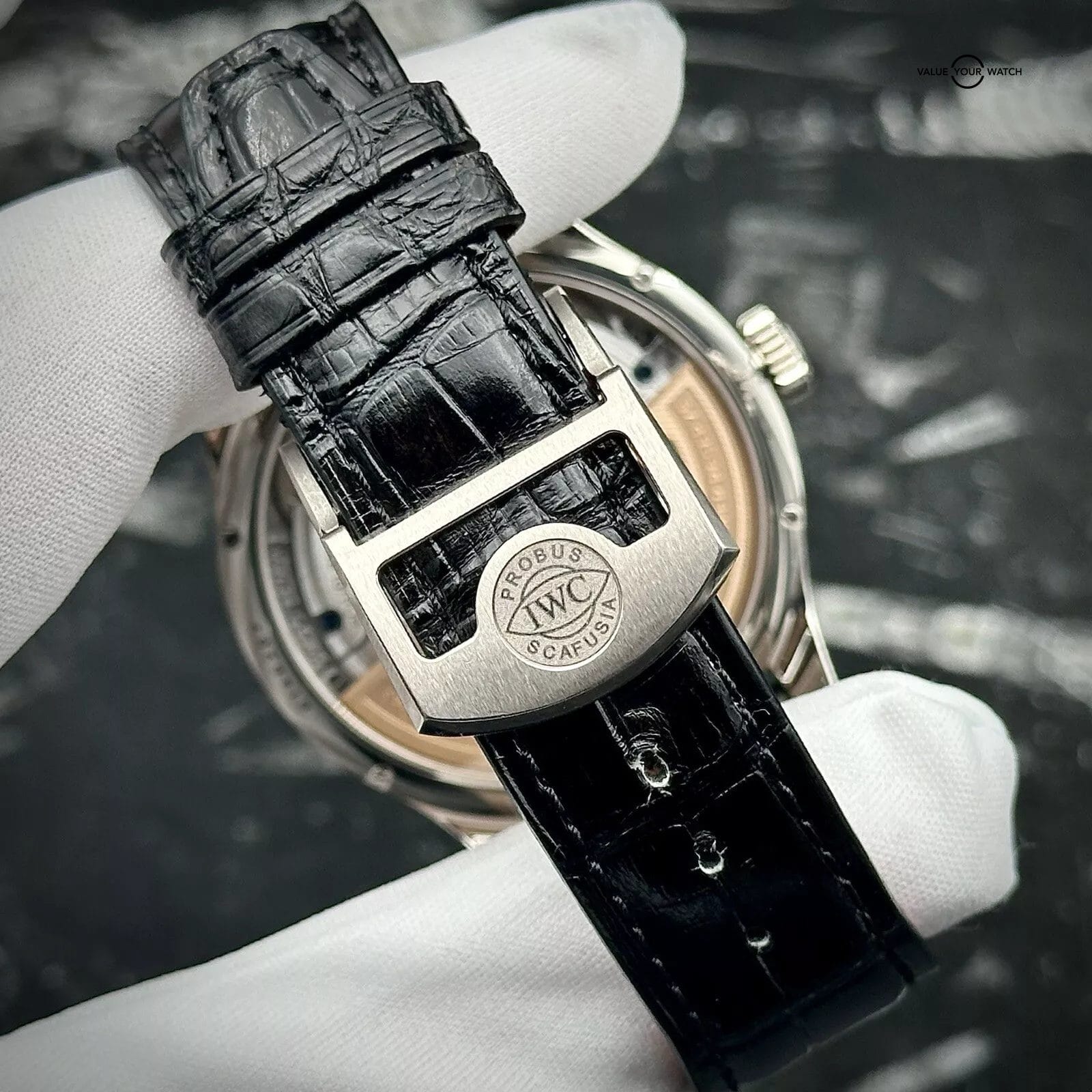 IWC Portuguese Perpetual Calendar IW503401 44mm White Gold Blue Dial Full Set - Image 7