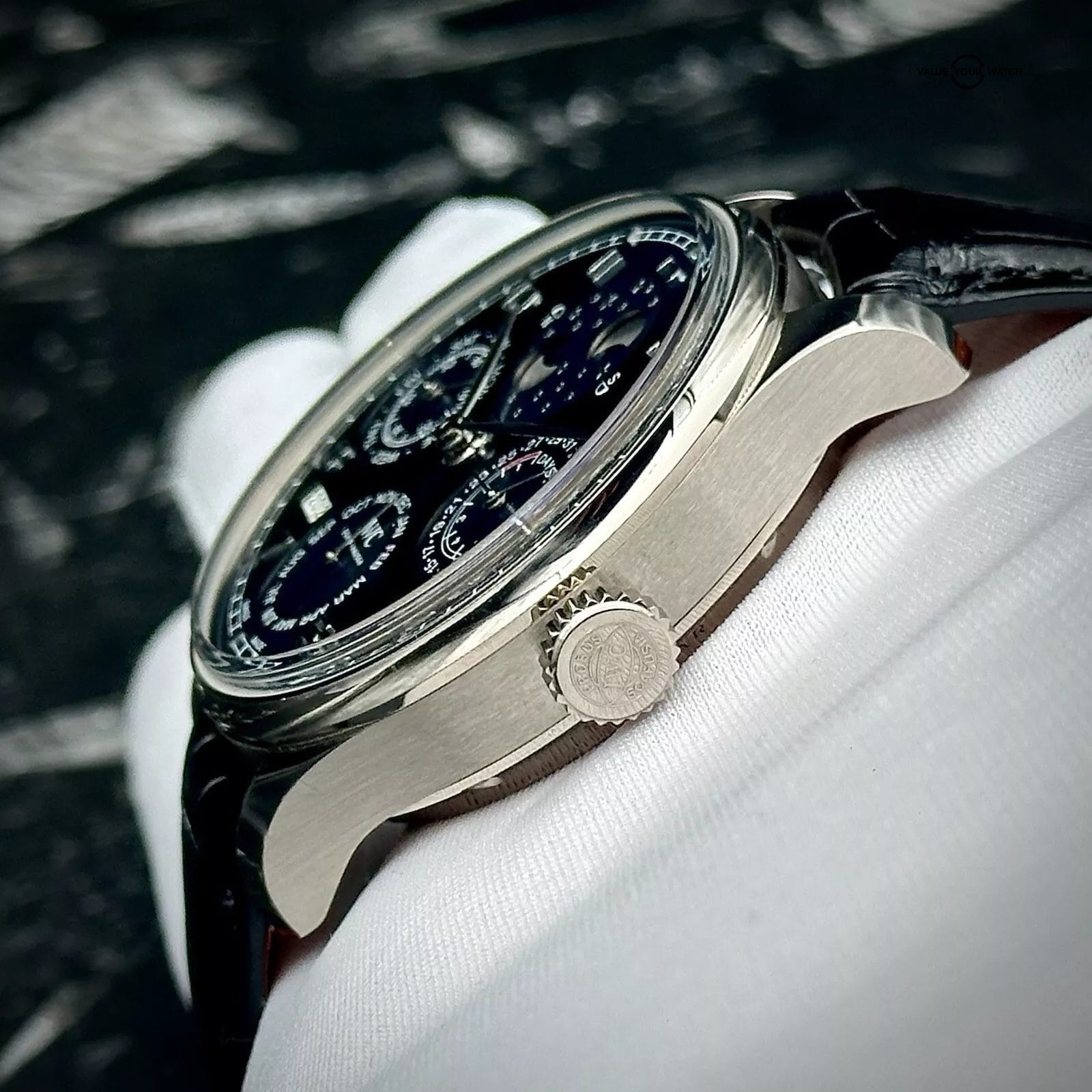 IWC Portuguese Perpetual Calendar IW503401 44mm White Gold Blue Dial Full Set - Image 8