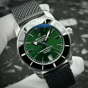 Breitling Super Ocean Heritage II AB2010 Green Dial Steel 42mm Complete Set