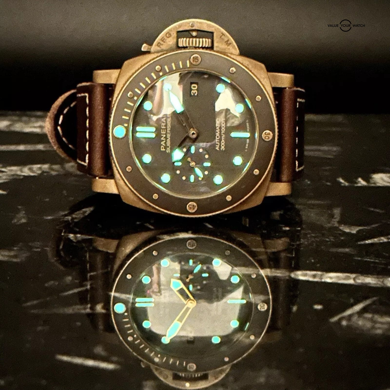 Panerai Luminor Submersible Bronzo 47mm PAM00968 PAM 968 Bronze Brown Dial - Image 3