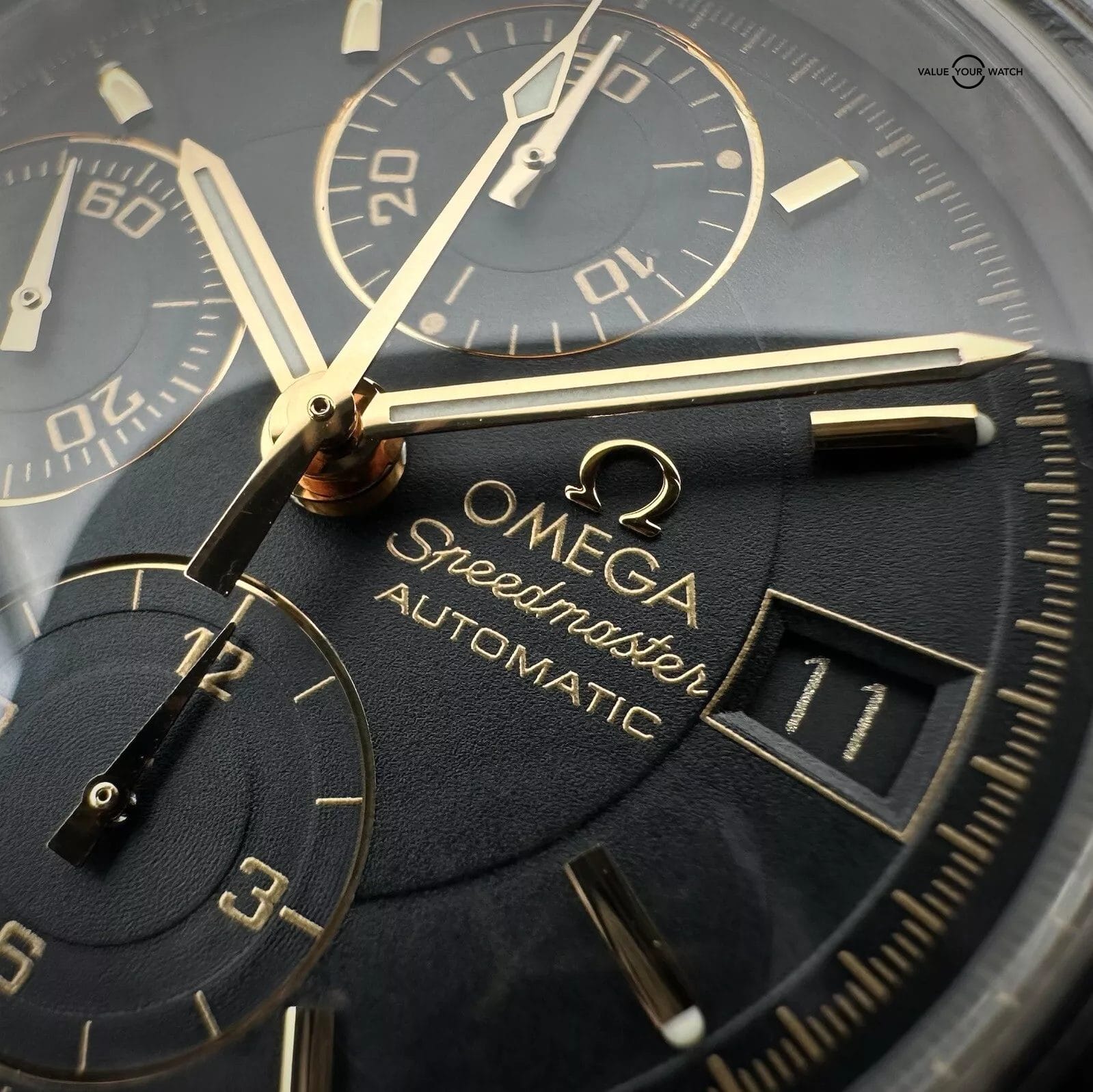 Omega Speedmaster Date 3513.54.00 Chronograph 39mm Black Dial Gold Accents - Image 3