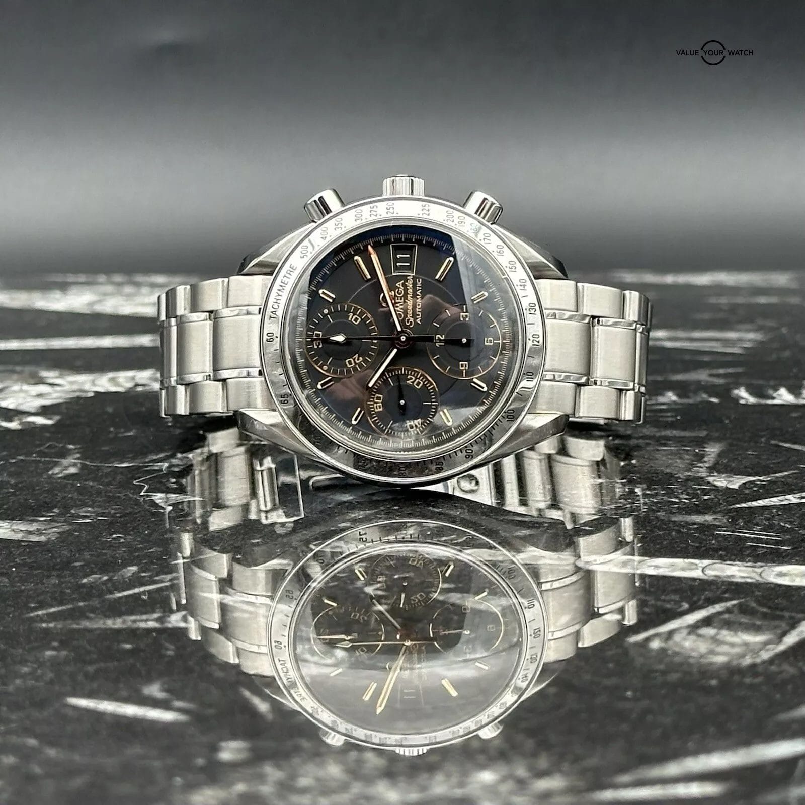 Omega Speedmaster Date 3513.54.00 Chronograph 39mm Black Dial Gold Accents - Image 6