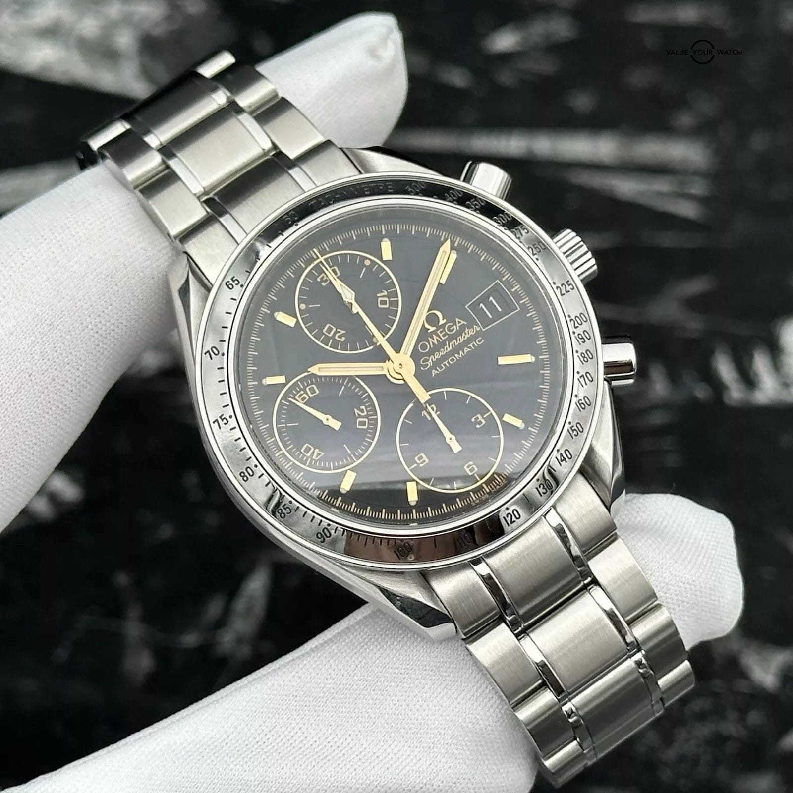 Omega Speedmaster Date 3513.54.00 Chronograph 39mm Black Dial Gold Accents - Image 14