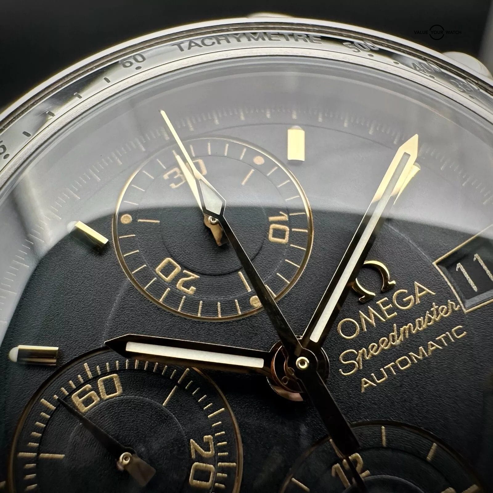 Omega Speedmaster Date 3513.54.00 Chronograph 39mm Black Dial Gold Accents - Image 15