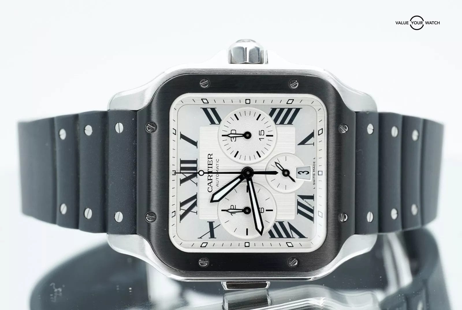 Cartier Santos de Cartier Chronograph XL WSSA0017 Silver Dial BOXES/PAPER! - Image 2