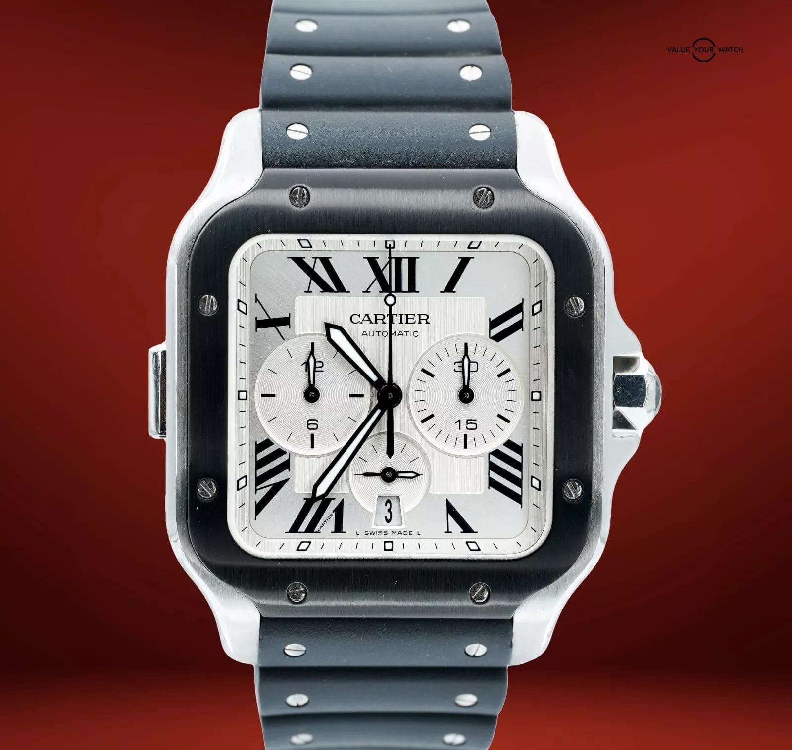 Cartier Santos de Cartier Chronograph XL WSSA0017 Silver Dial BOXES/PAPER! - Image 5