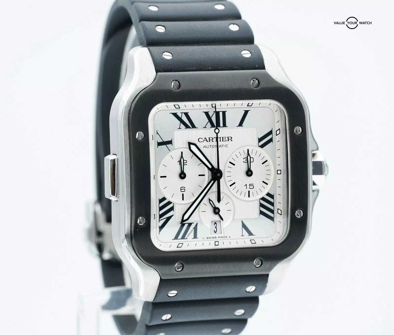 Cartier Santos de Cartier Chronograph XL WSSA0017 Silver Dial BOXES/PAPER! - Image 6