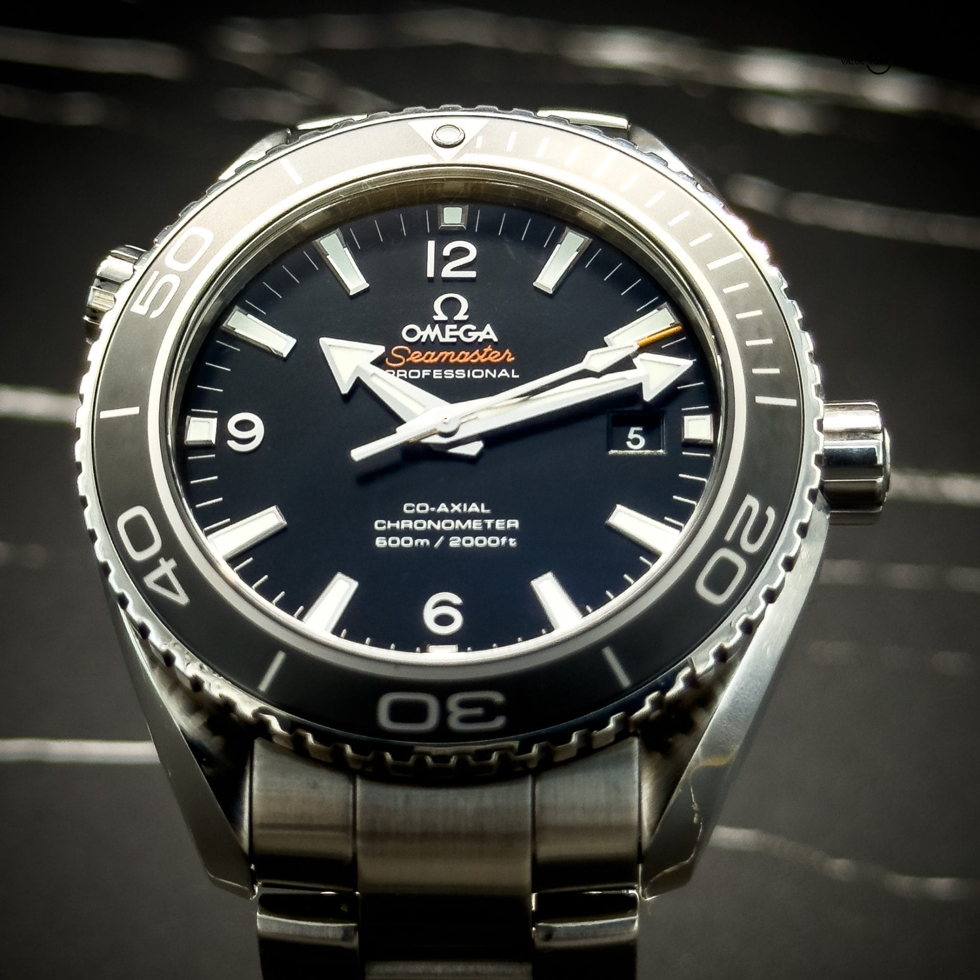 Omega Seamaster Planet Ocean 600M 45.5MM Black Dial Steel Bracelet - Image 2