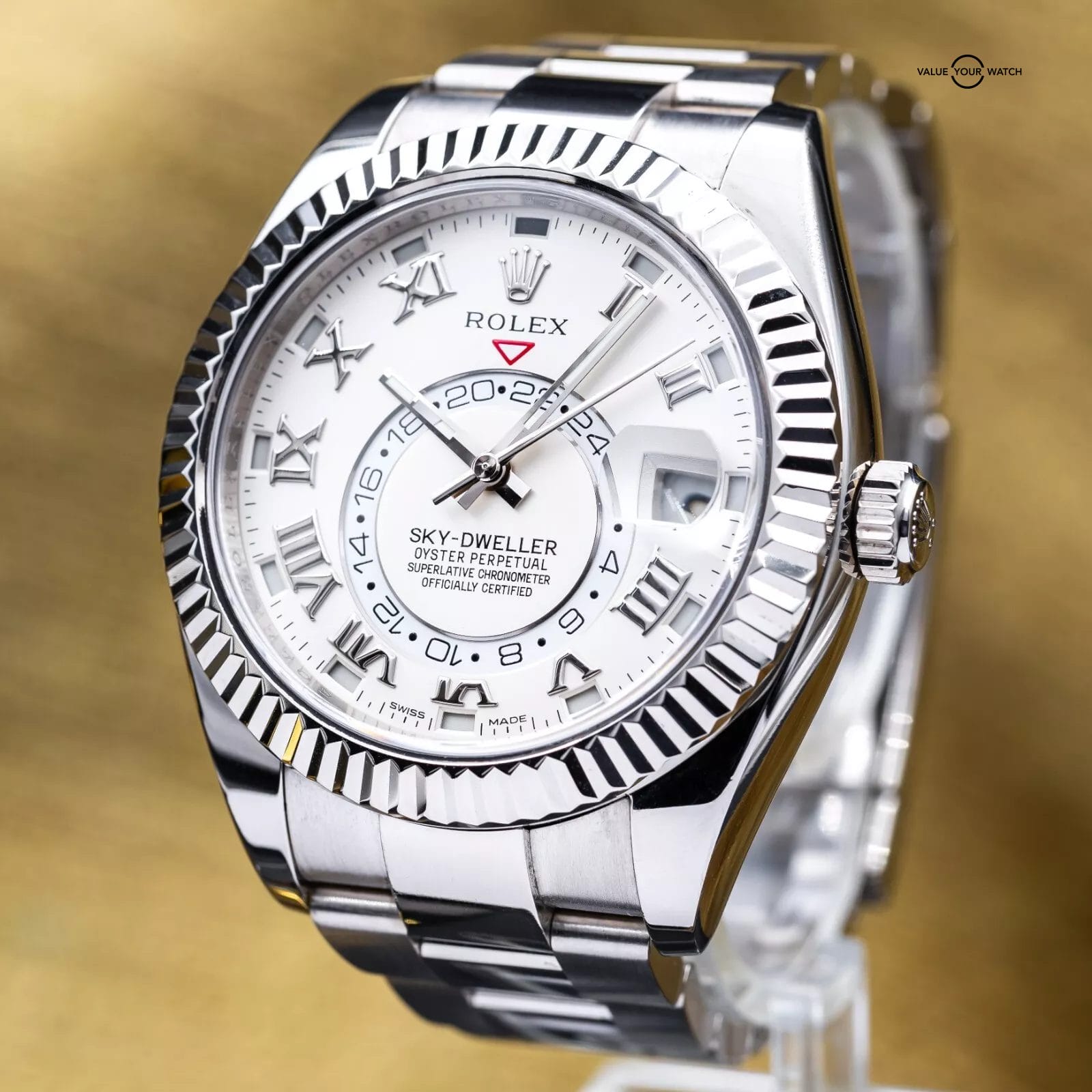 Rolex Sky-Dweller White Gold Ivory Dial Romans 42mm Discontinued 326939 Full Set - Image 12