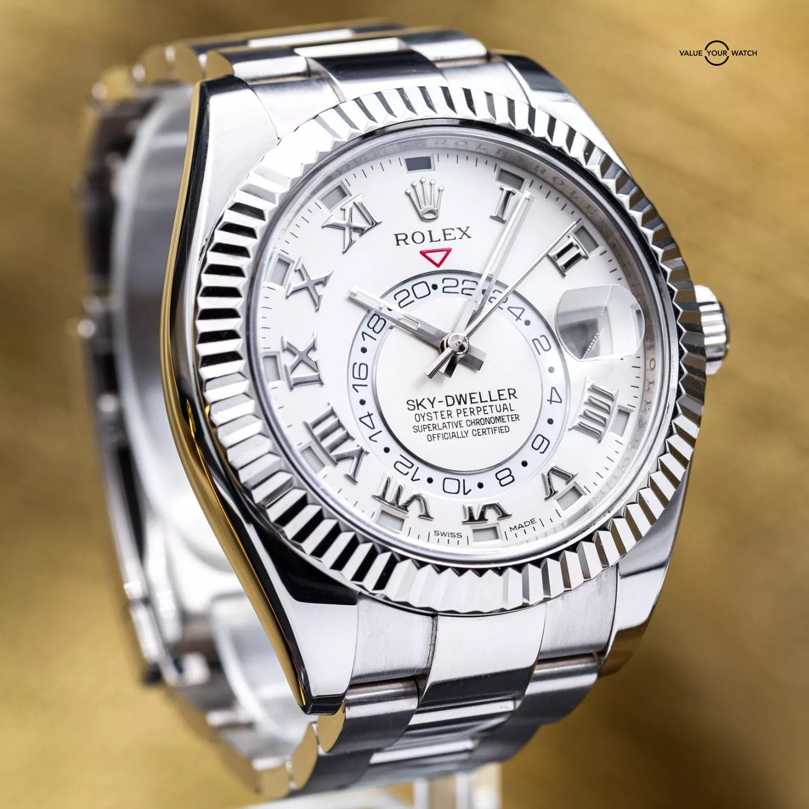 Rolex Sky-Dweller White Gold Ivory Dial Romans 42mm Discontinued 326939 Full Set - Image 13