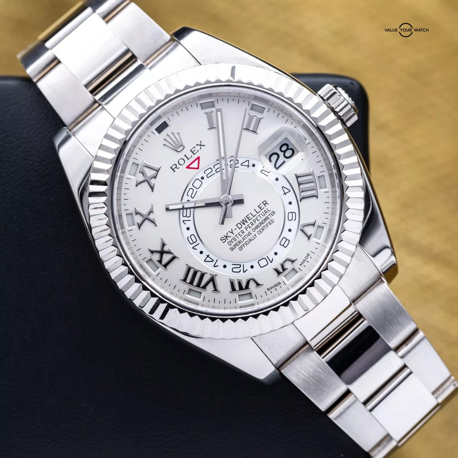 Rolex Sky-Dweller White Gold Ivory Dial Romans 42mm Discontinued 326939 Full Set - Image 14