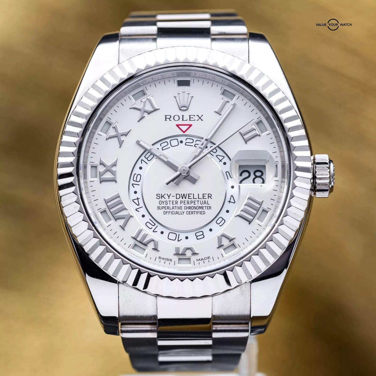 Rolex Sky-Dweller White Gold Ivory Dial Romans 42mm Discontinued 326939 Full Set - Image 15