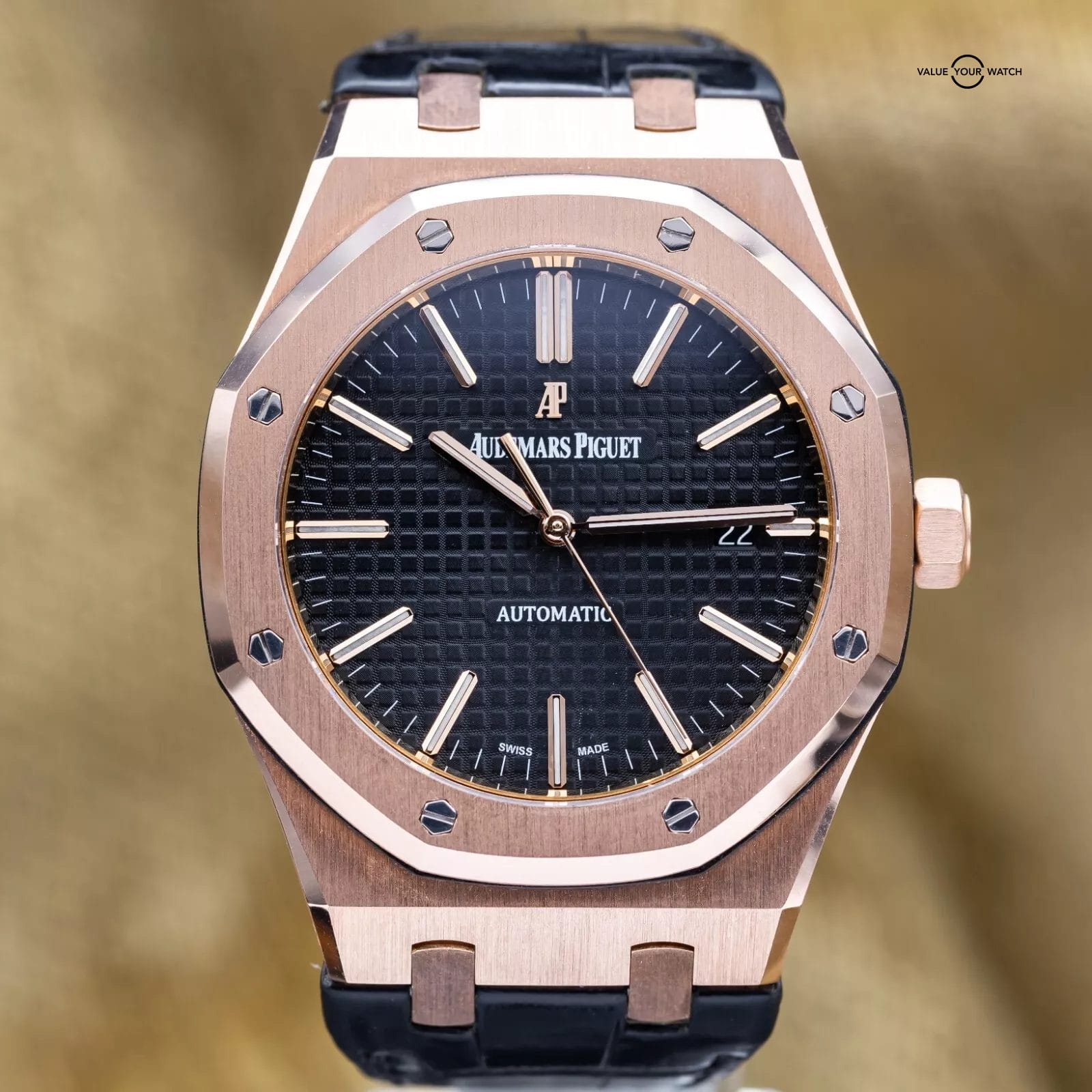 Audemars Piguet Royal Oak 41mm AP 15400OR Rose Gold Black Dial Full Set - Image 2