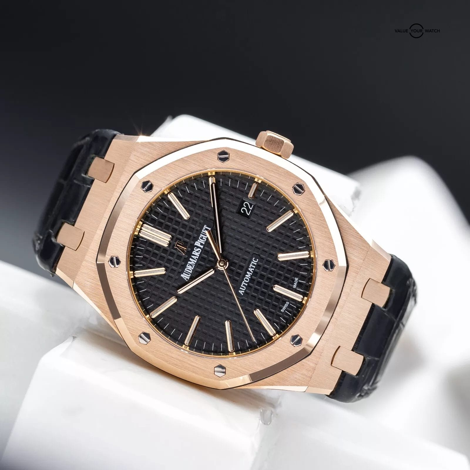 Audemars Piguet Royal Oak 41mm AP 15400OR Rose Gold Black Dial Full Set