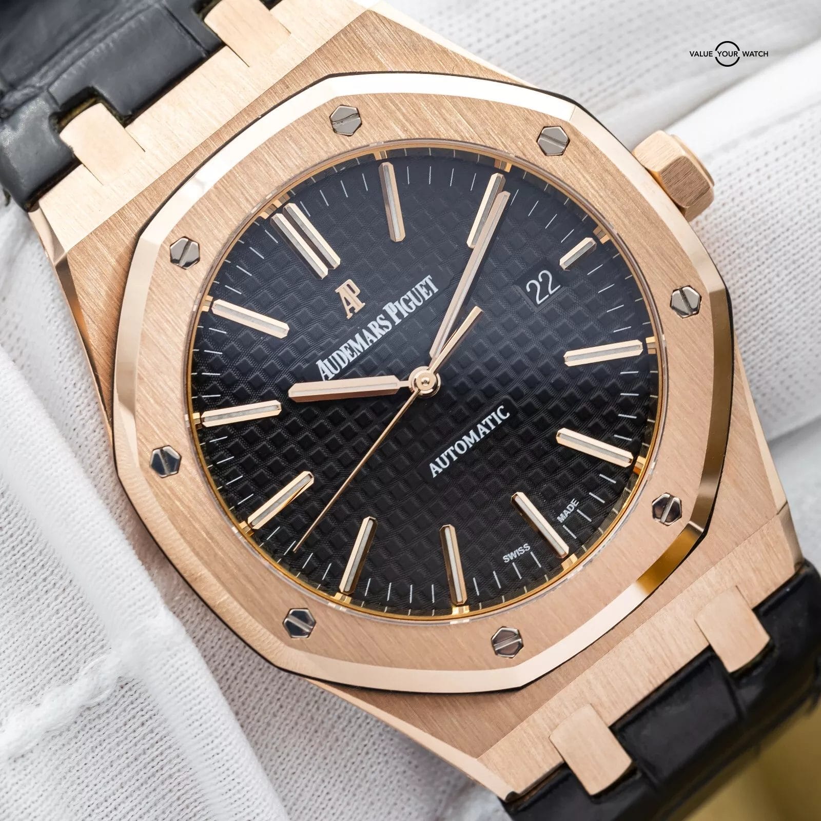Audemars Piguet Royal Oak 41mm AP 15400OR Rose Gold Black Dial Full Set - Image 4