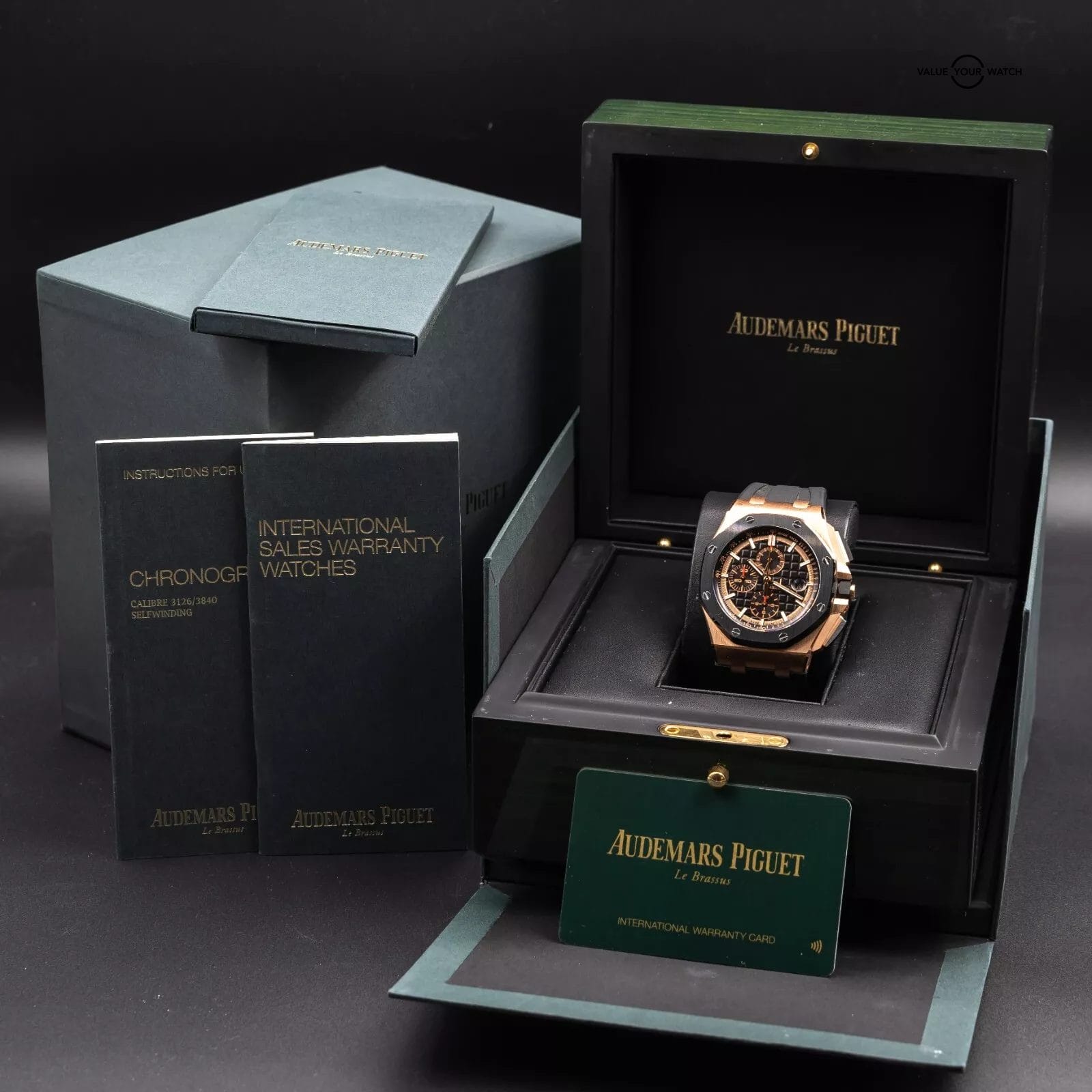 Audemars Piguet Royal Oak Offshore Chrono 44mm Rose Gold AP 26401RO Full Set - Image 8