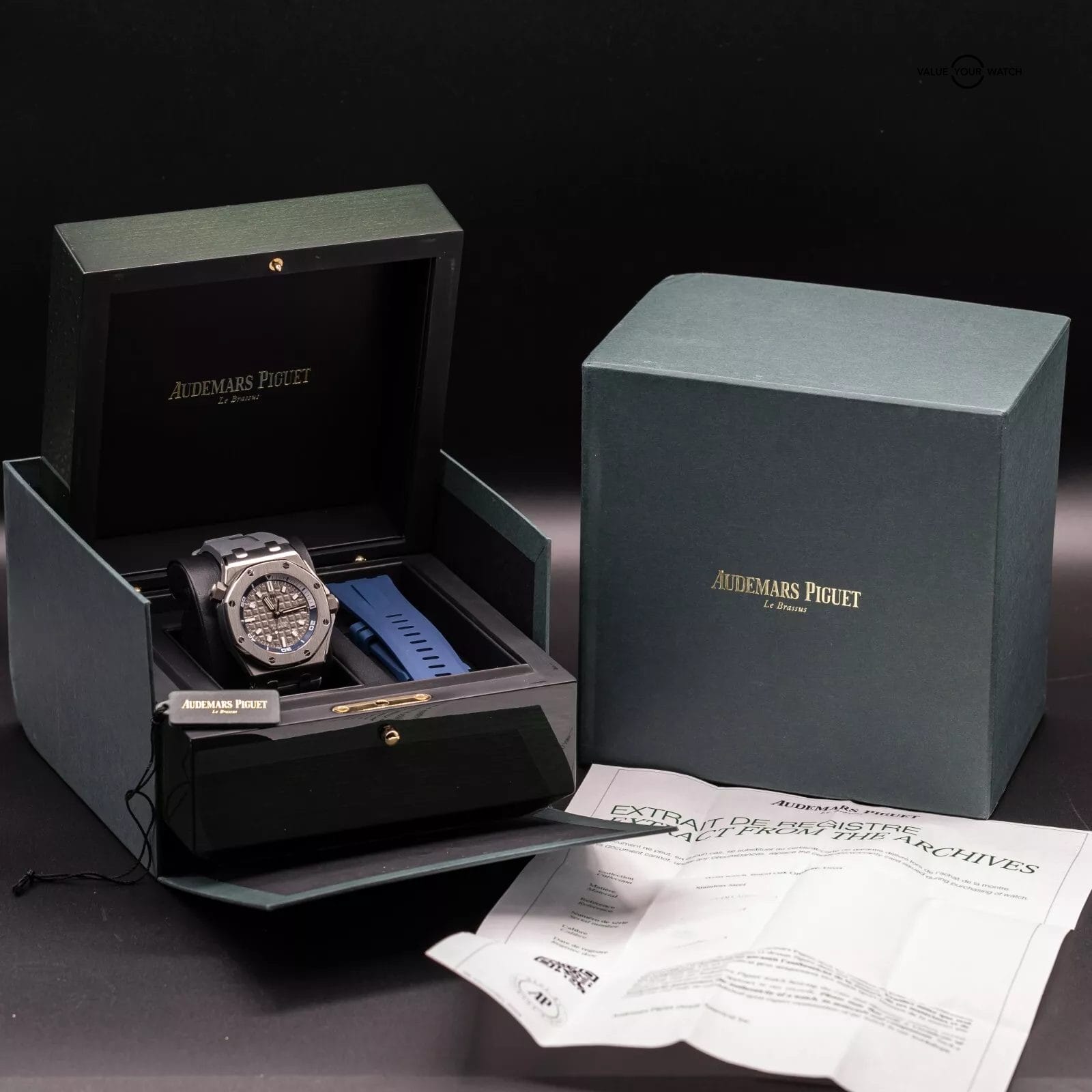 AUDEMARS PIGUET ROYAL OAK OFFSHORE DIVER 15720ST GREY DIAL Box & Papers - Image 2