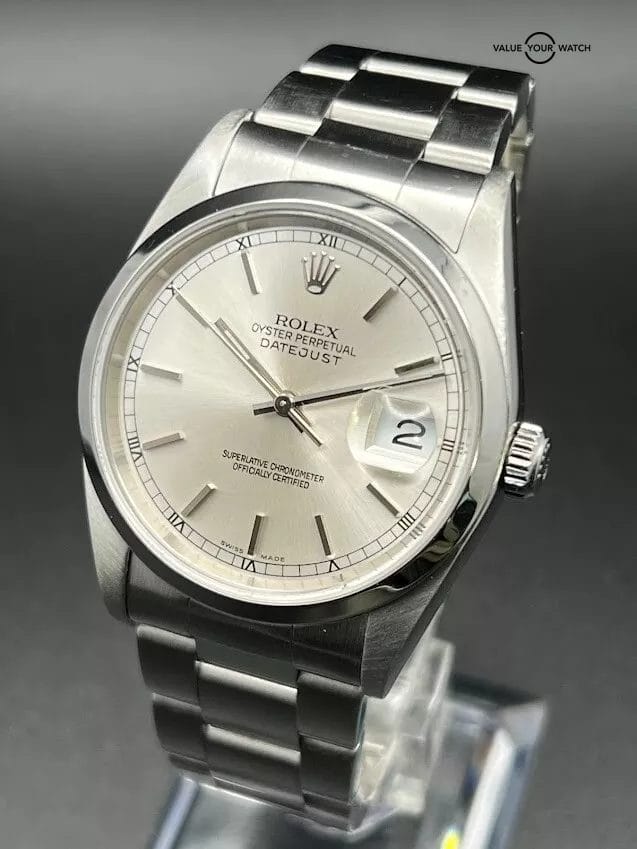 Rolex Datejust 16200 36mm Full Set Silver Dial 2005 Rolex Serviced in 2022