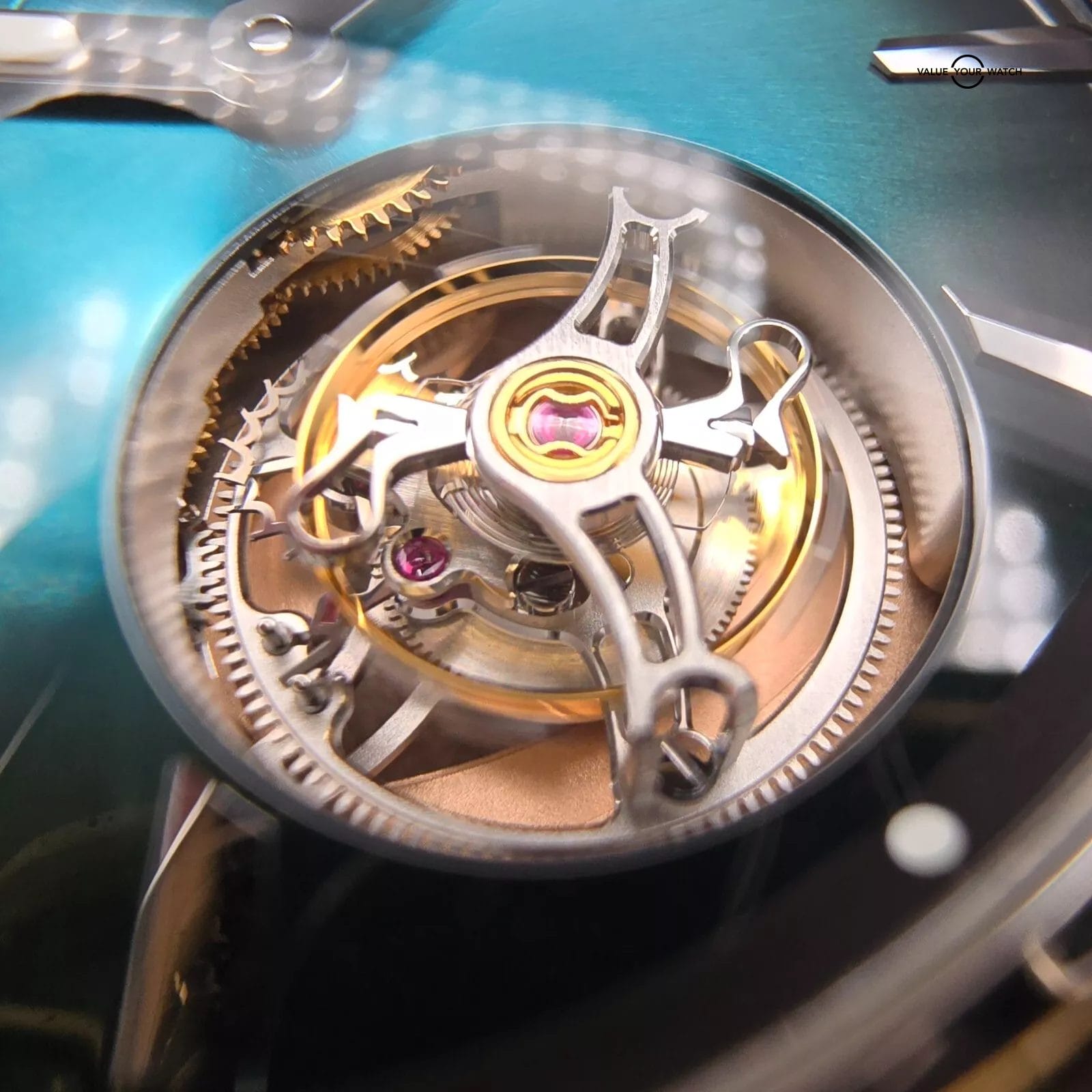 H. Moser & Cie. Pioneer Tourbillon Blue Lagoon, 43mm steel case, extra straps fu - Image 5