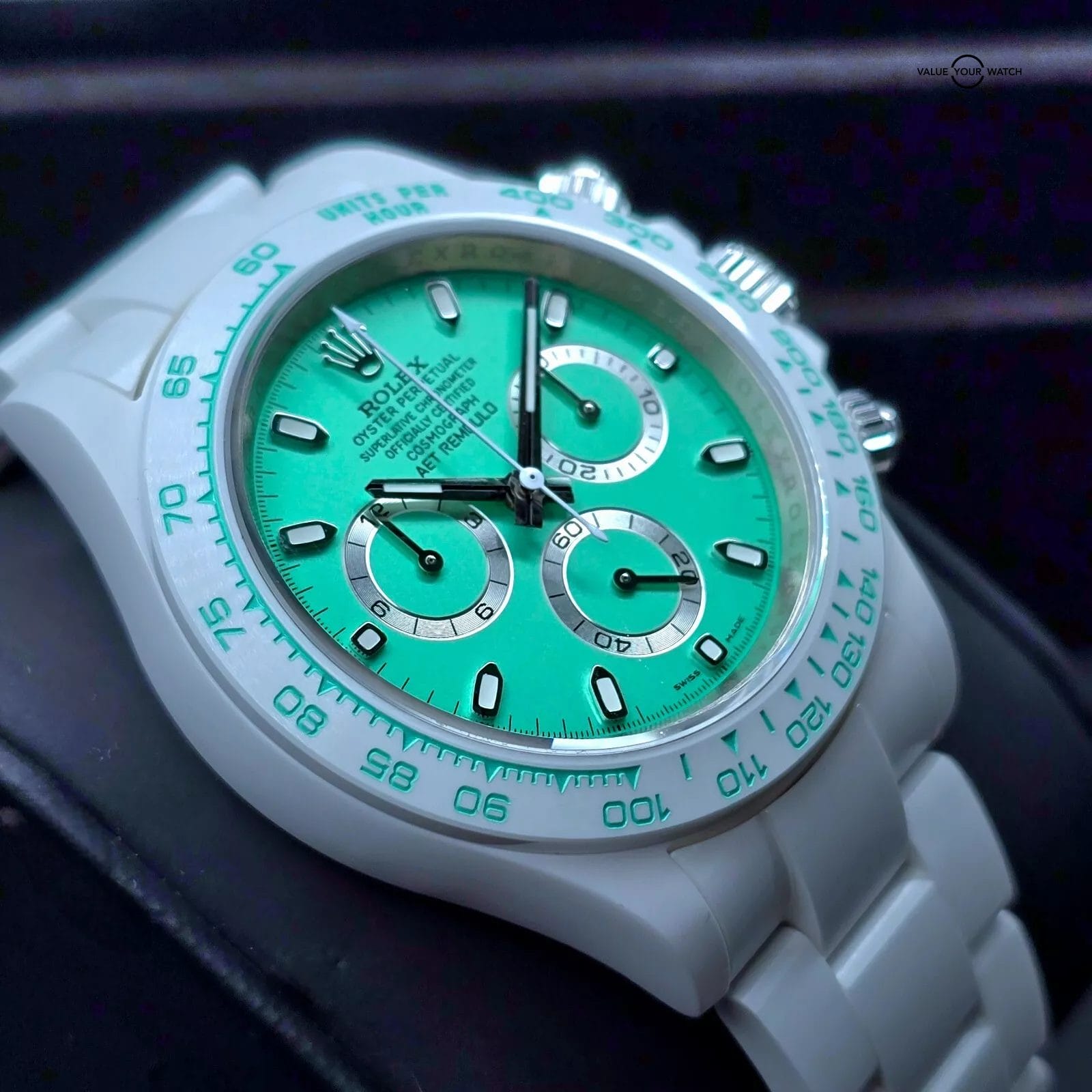 AET Remould Rolex Daytona, Biscay Green and white ceramic, 1 of only 18! - Image 5