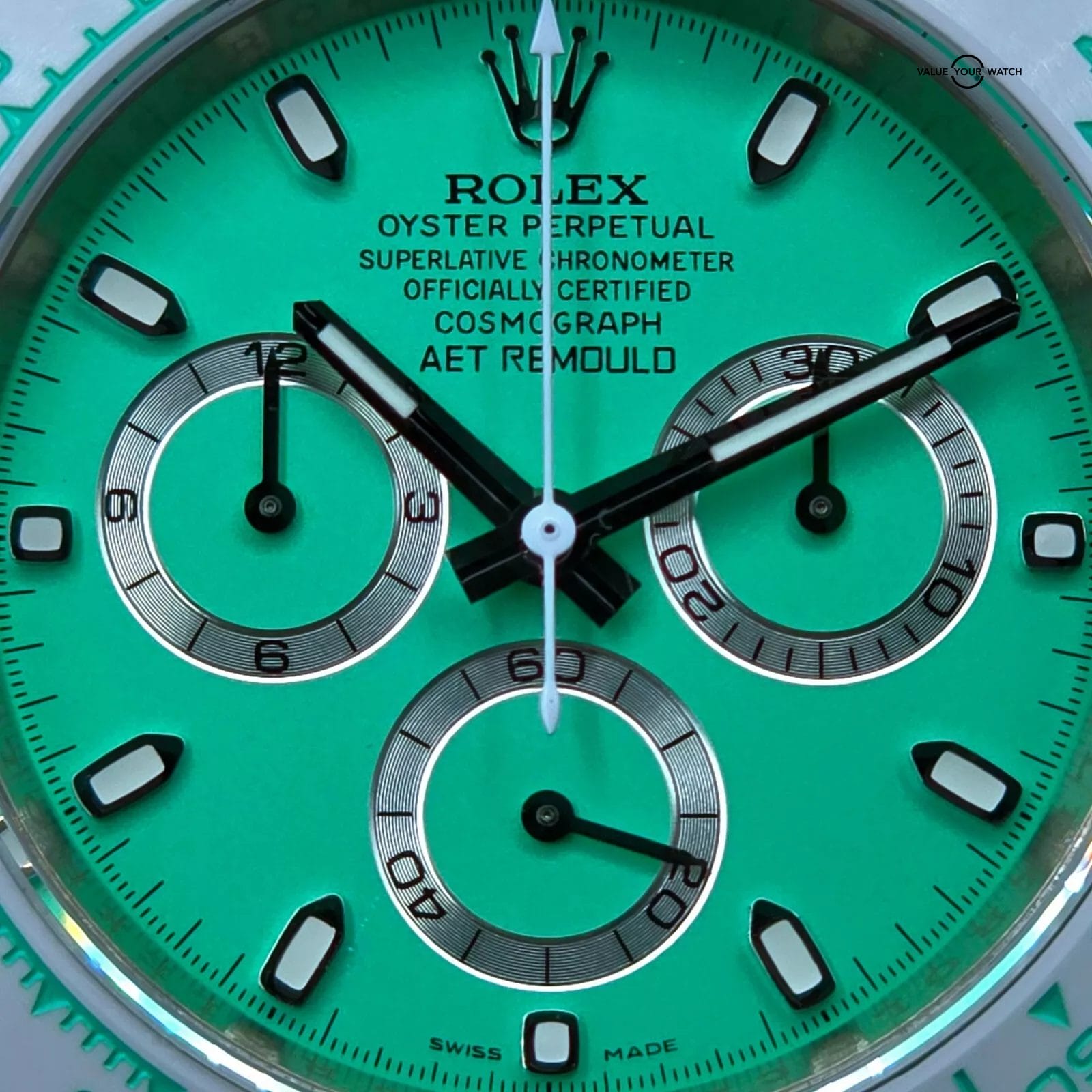 AET Remould Rolex Daytona, Biscay Green and white ceramic, 1 of only 18! - Image 7