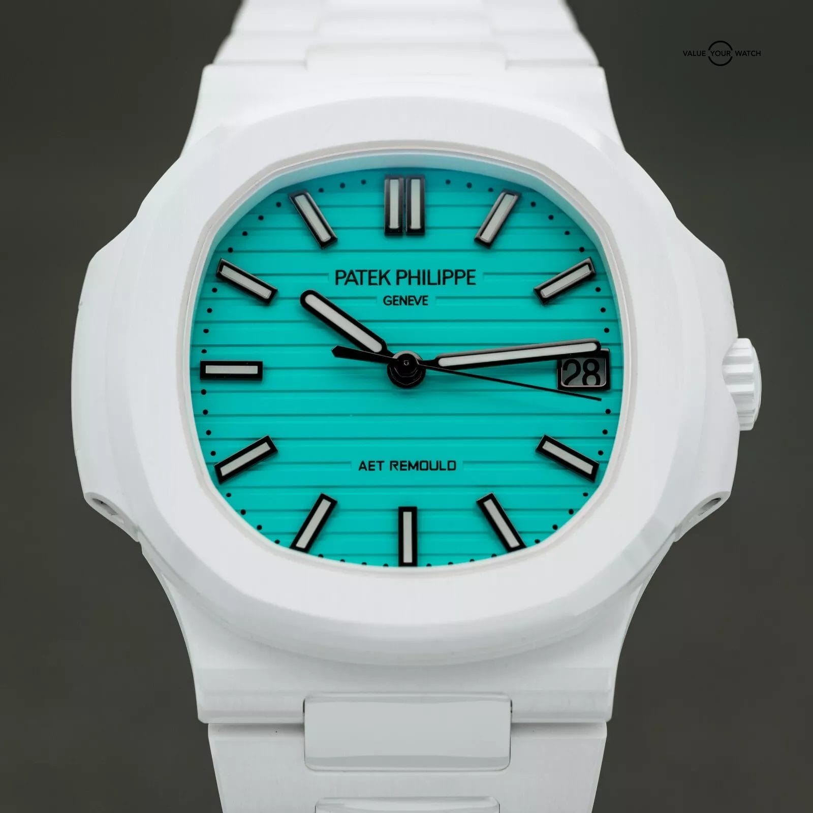 2025 Patek Philippe Nautilus 5711 White Ceramic Tiffany Blue by AET Remould - Image 3