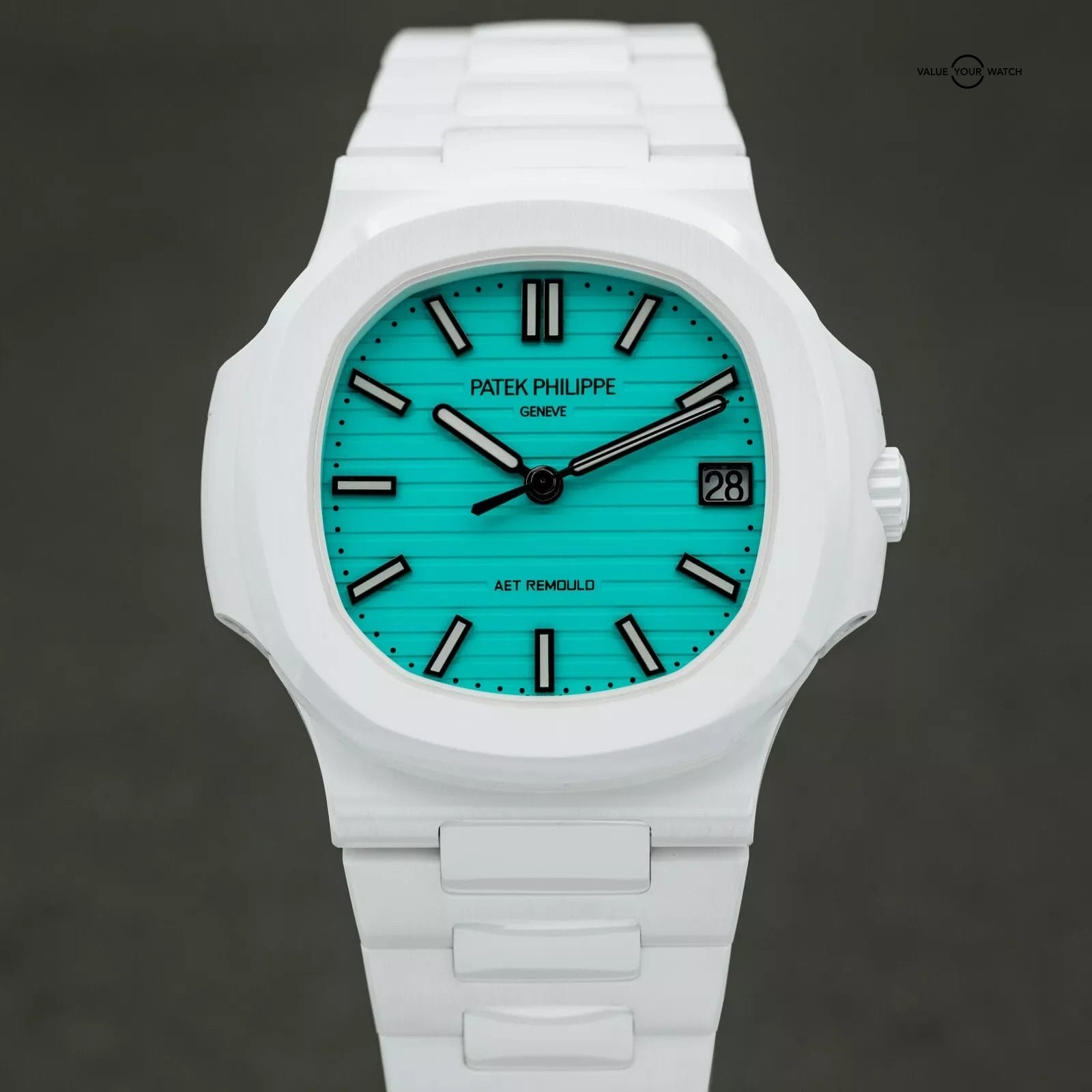 2025 Patek Philippe Nautilus 5711 White Ceramic Tiffany Blue by AET Remould - Image 7