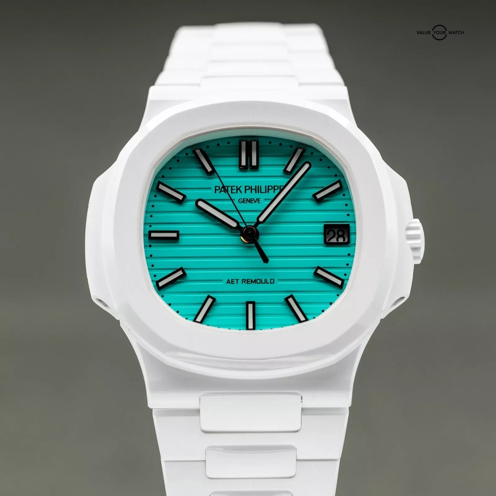 2025 Patek Philippe Nautilus 5711 White Ceramic Tiffany Blue by AET Remould