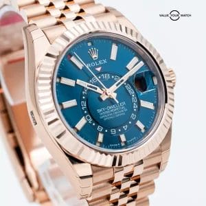 NEW 2025 Rolex Sky-Dweller 336935 Blue Saros 18kt Rose Gold Jubilee w/ STICKERS