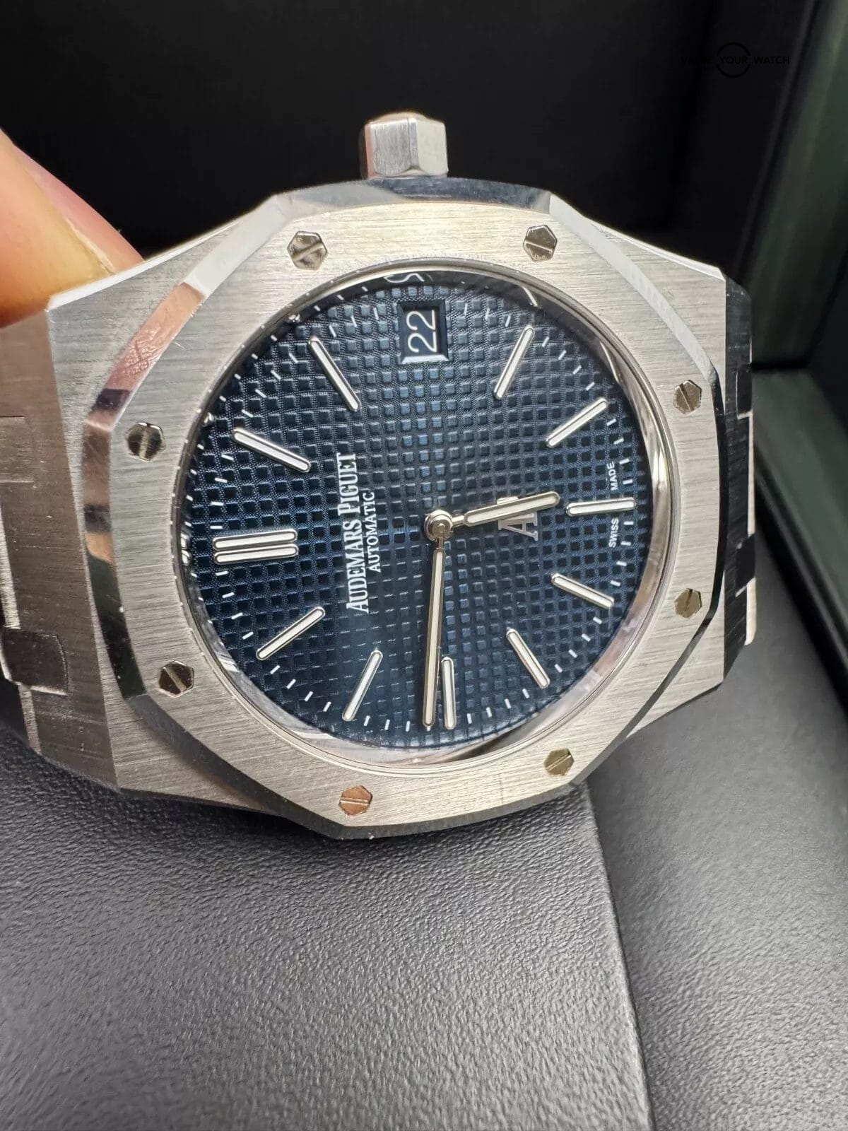 2023 Unpolished Blue DialAudemars Piguet Royal Oak Jumbo 39mm 16202ST Box Papers