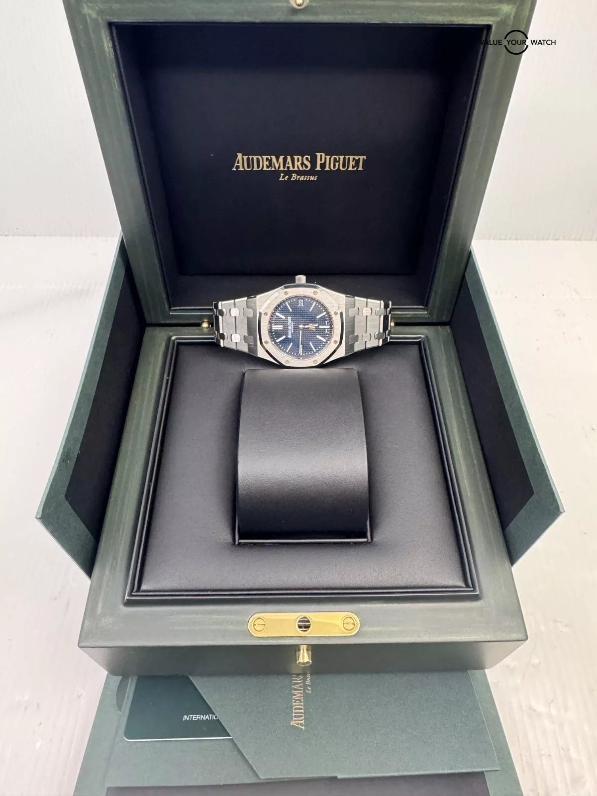 2023 Unpolished Blue DialAudemars Piguet Royal Oak Jumbo 39mm 16202ST Box Papers - Image 8