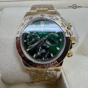 WHITE TAG MINT PAPERS Rolex Daytona GREEN “JOHN MAYER” DIAL 40mm 18K 116508