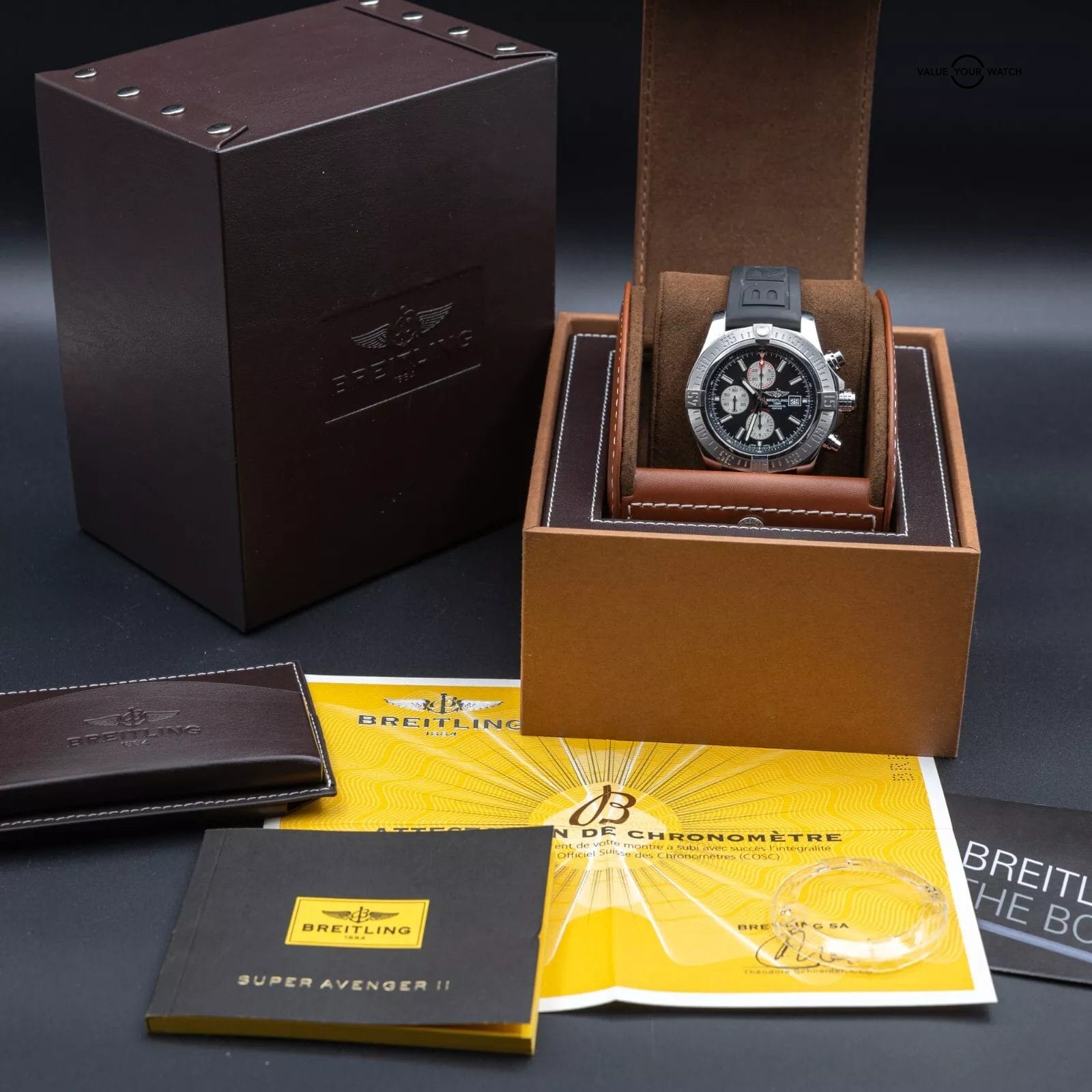 Breitling Super Avenger 2 Black Dial Stainless Steel 48mm - A13371 - Image 5