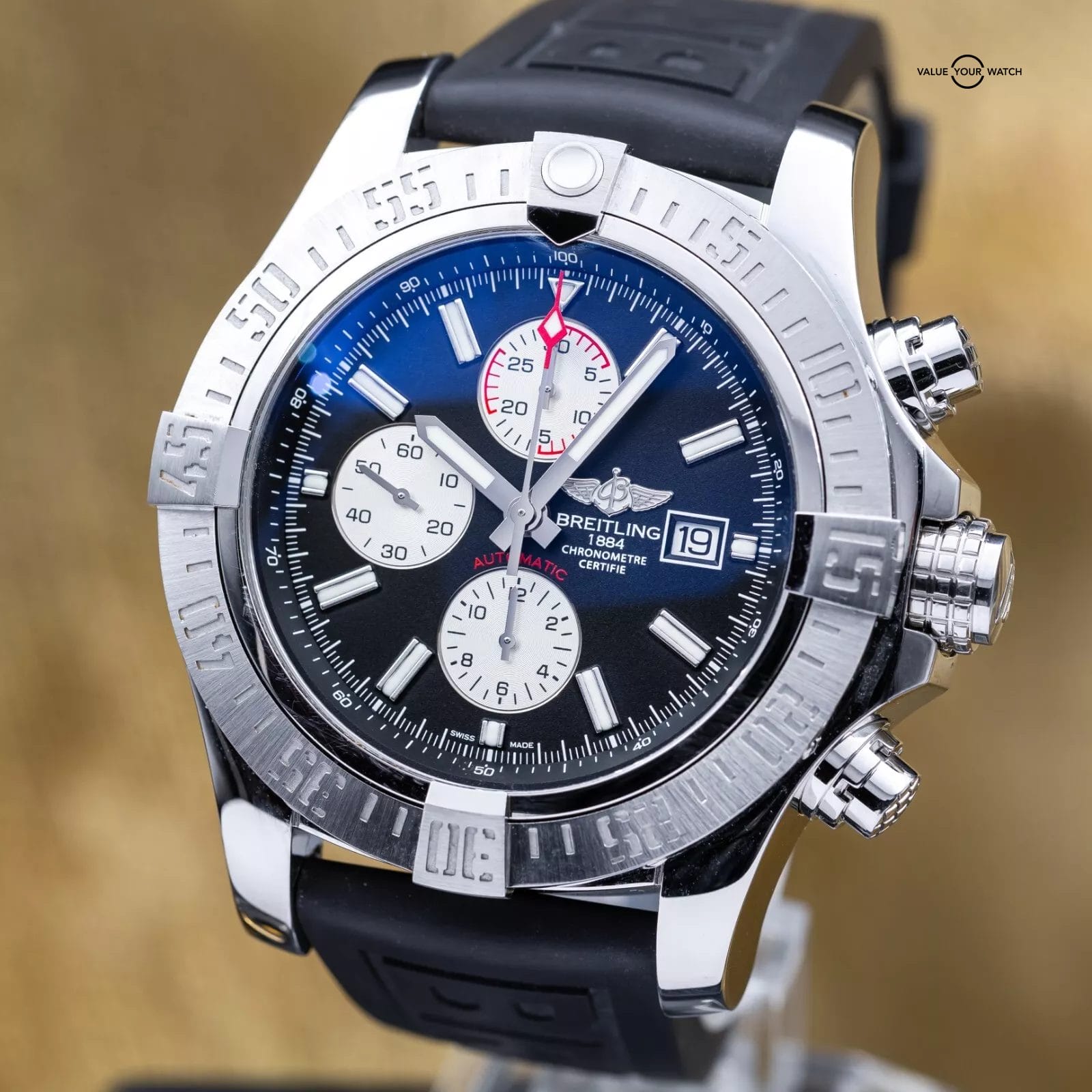 Breitling Super Avenger 2 Black Dial Stainless Steel 48mm - A13371 - Image 9