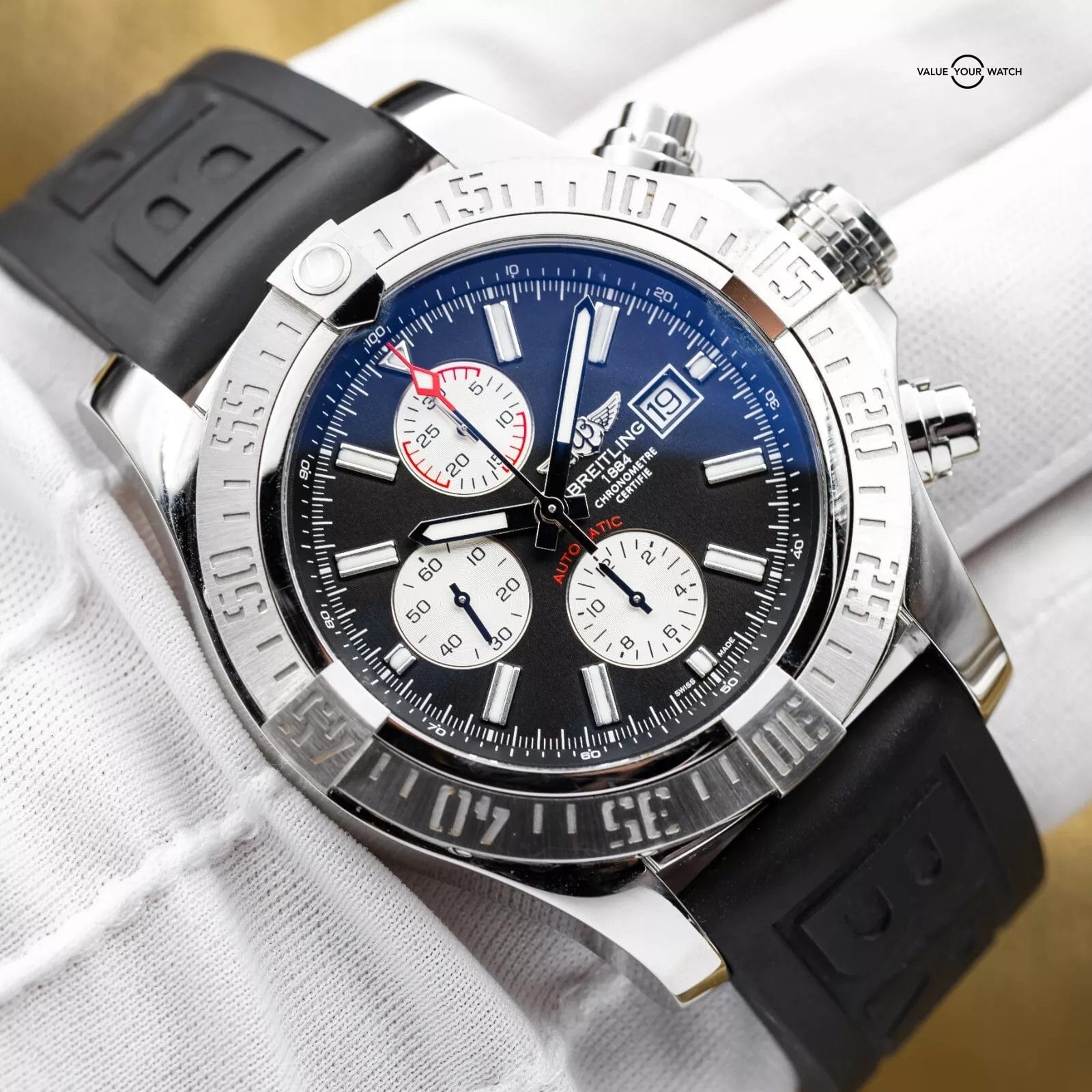 Breitling Super Avenger 2 Black Dial Stainless Steel 48mm - A13371 - Image 12