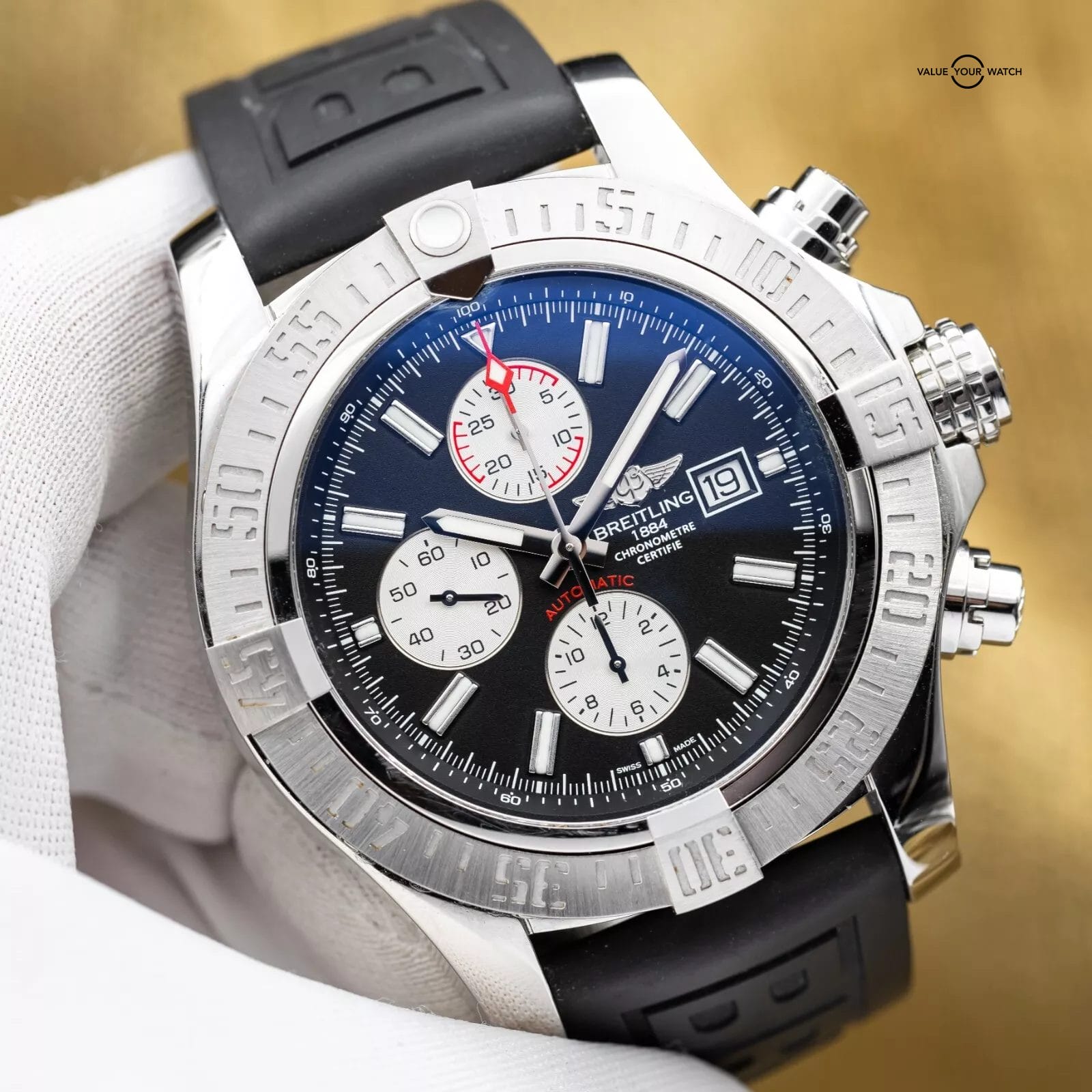 Breitling Super Avenger 2 Black Dial Stainless Steel 48mm - A13371 - Image 13