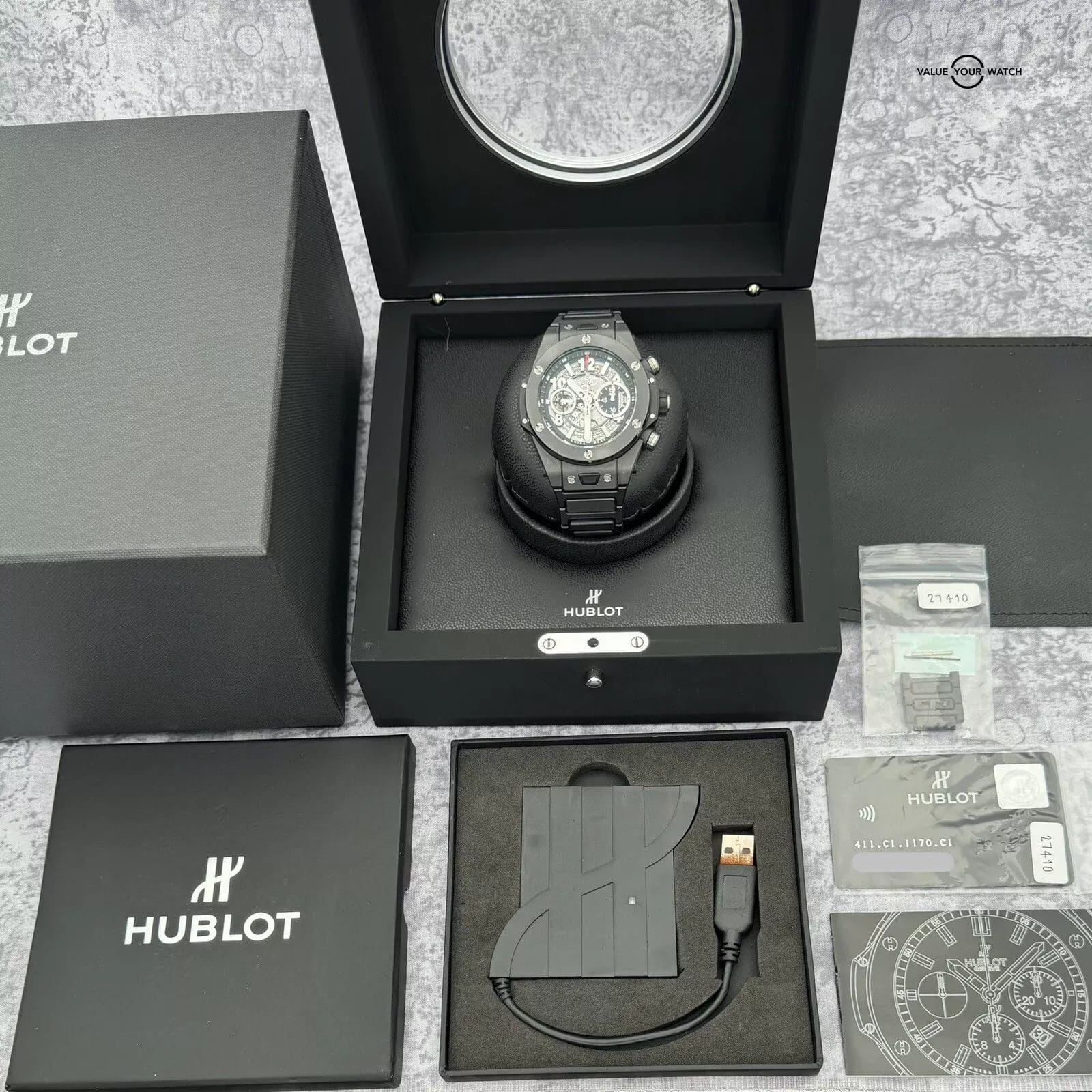 Hublot Big Bang Unico Black Magic Bracelet Ceramic Skeleton 45mm- 411.CI.1170.CI - Image 4