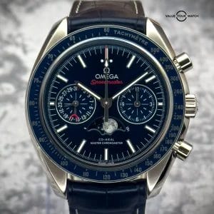 2017 Omega Speedmaster Moonphase 44.25mm Blue Dial – 304.33.44.52.03.001 – B&Ps!
