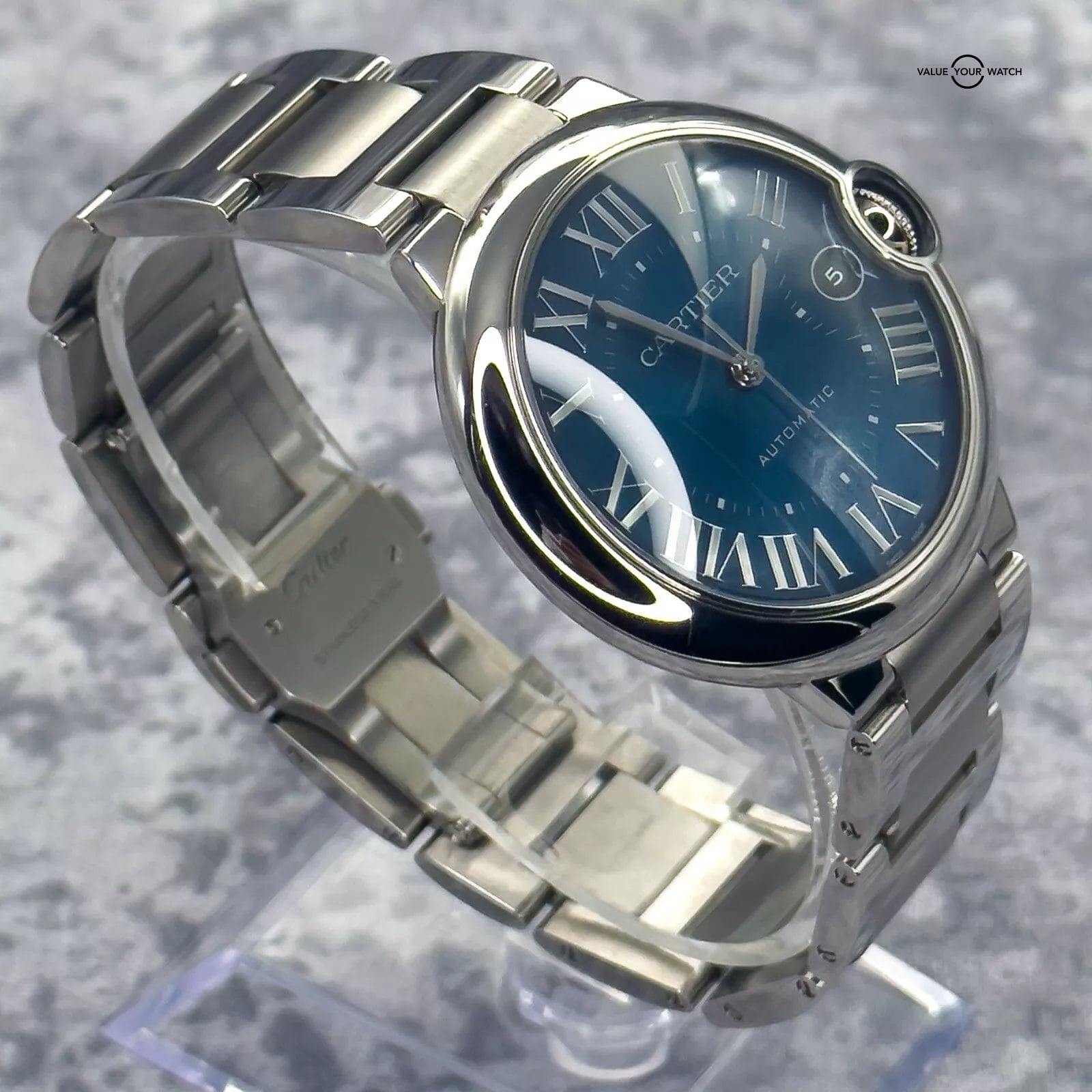2022 Cartier Ballon Bleu 40mm Blue Dial Roman Numberals - WSBB0061 - B&Ps! - Image 8