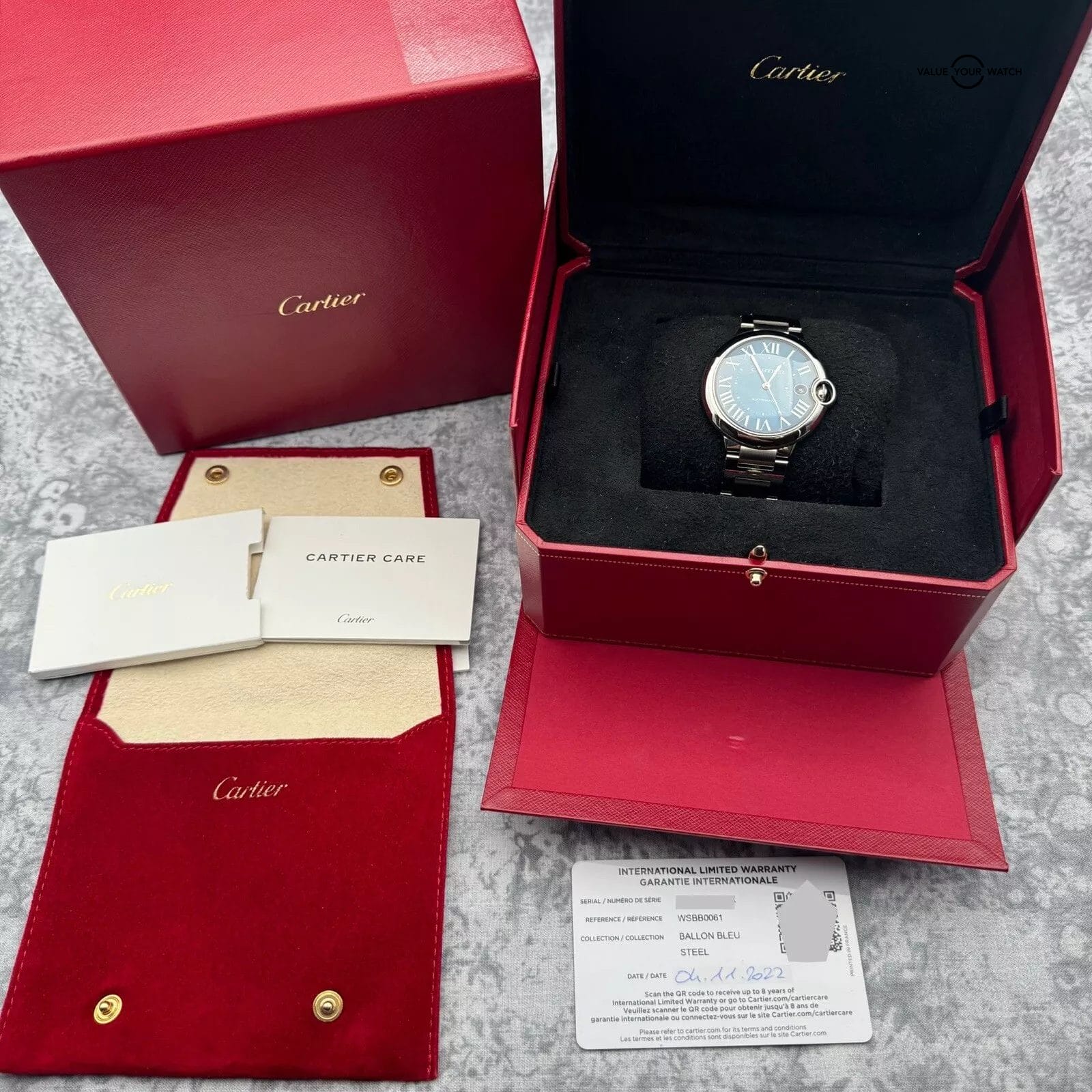 2022 Cartier Ballon Bleu 40mm Blue Dial Roman Numberals - WSBB0061 - B&Ps! - Image 9