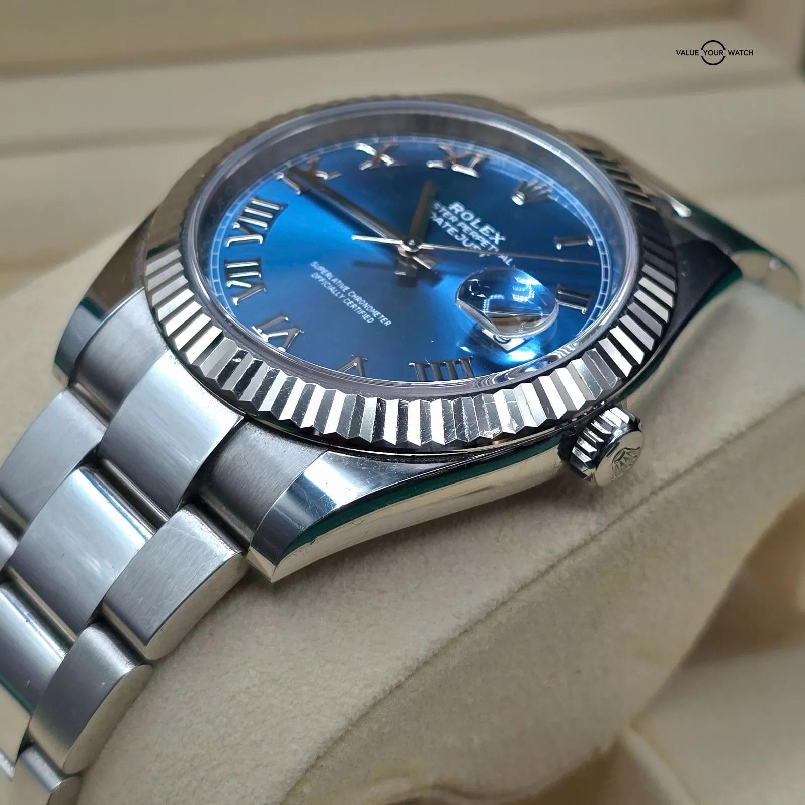 Rolex Datejust 41mm DJ41 Blue Roman Dial with White Gold Bezel, ref. 126334 2020 - Image 4