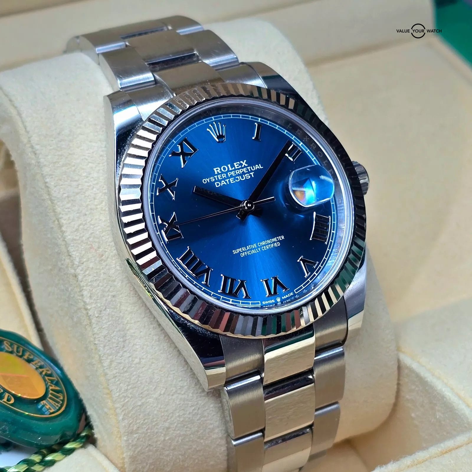 Rolex Datejust 41mm DJ41 Blue Roman Dial with White Gold Bezel, ref. 126334 2020