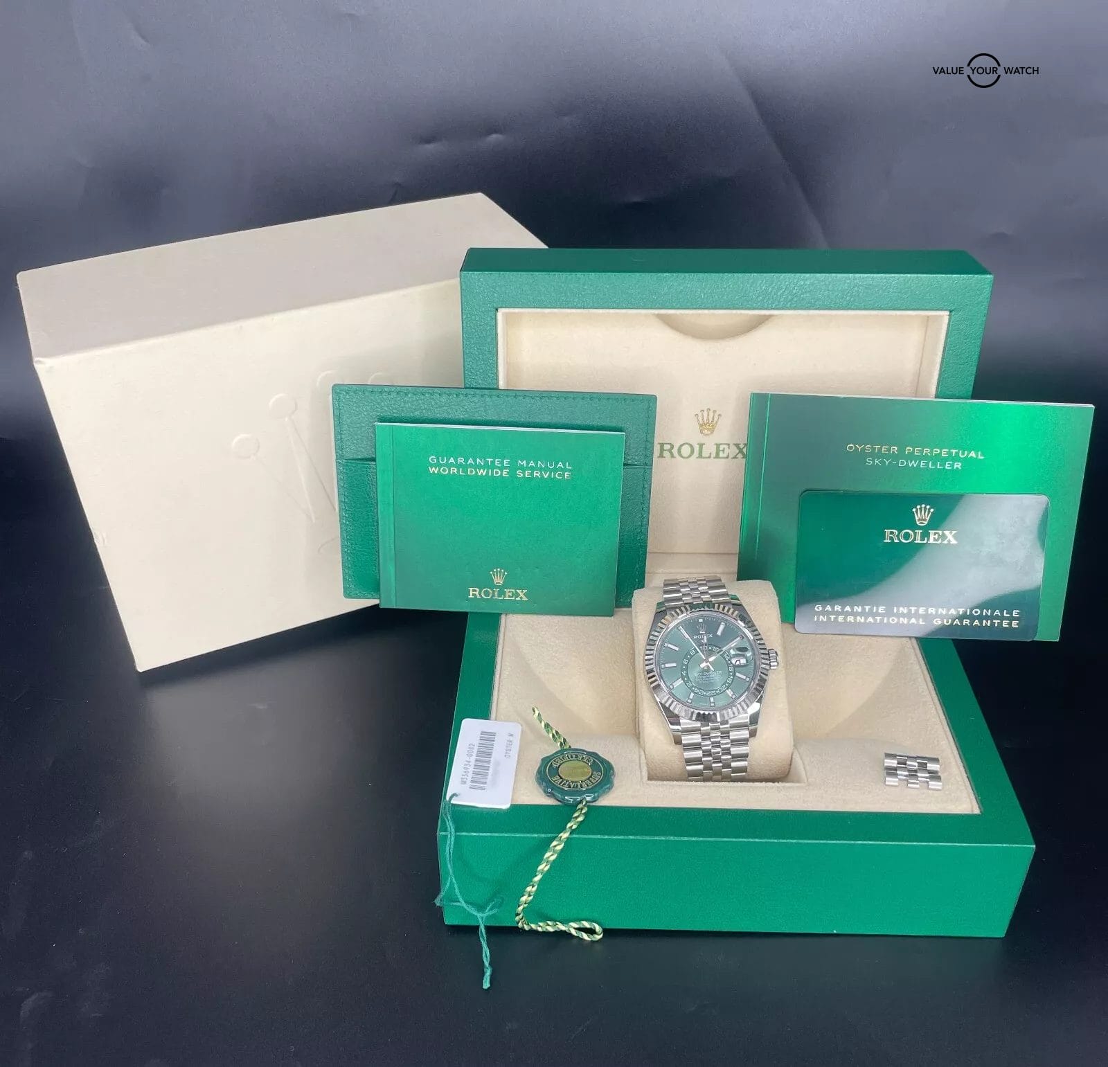 Rolex Sky-Dweller 336934 Green Dial Stainless Steel Jubilee BOXES/PAPERS! - Image 3