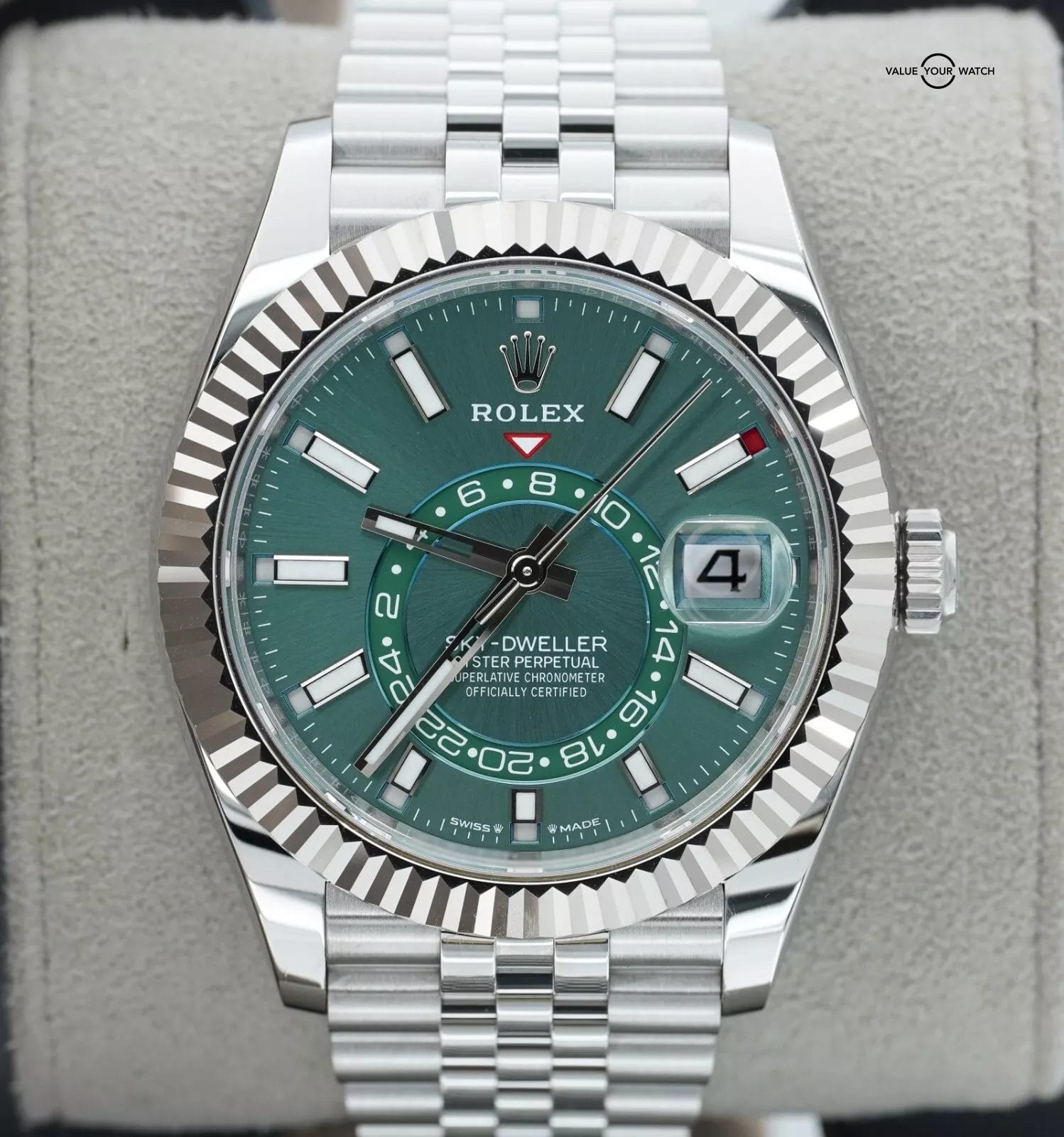 Rolex Sky-Dweller 336934 Green Dial Stainless Steel Jubilee BOXES/PAPERS! - Image 17