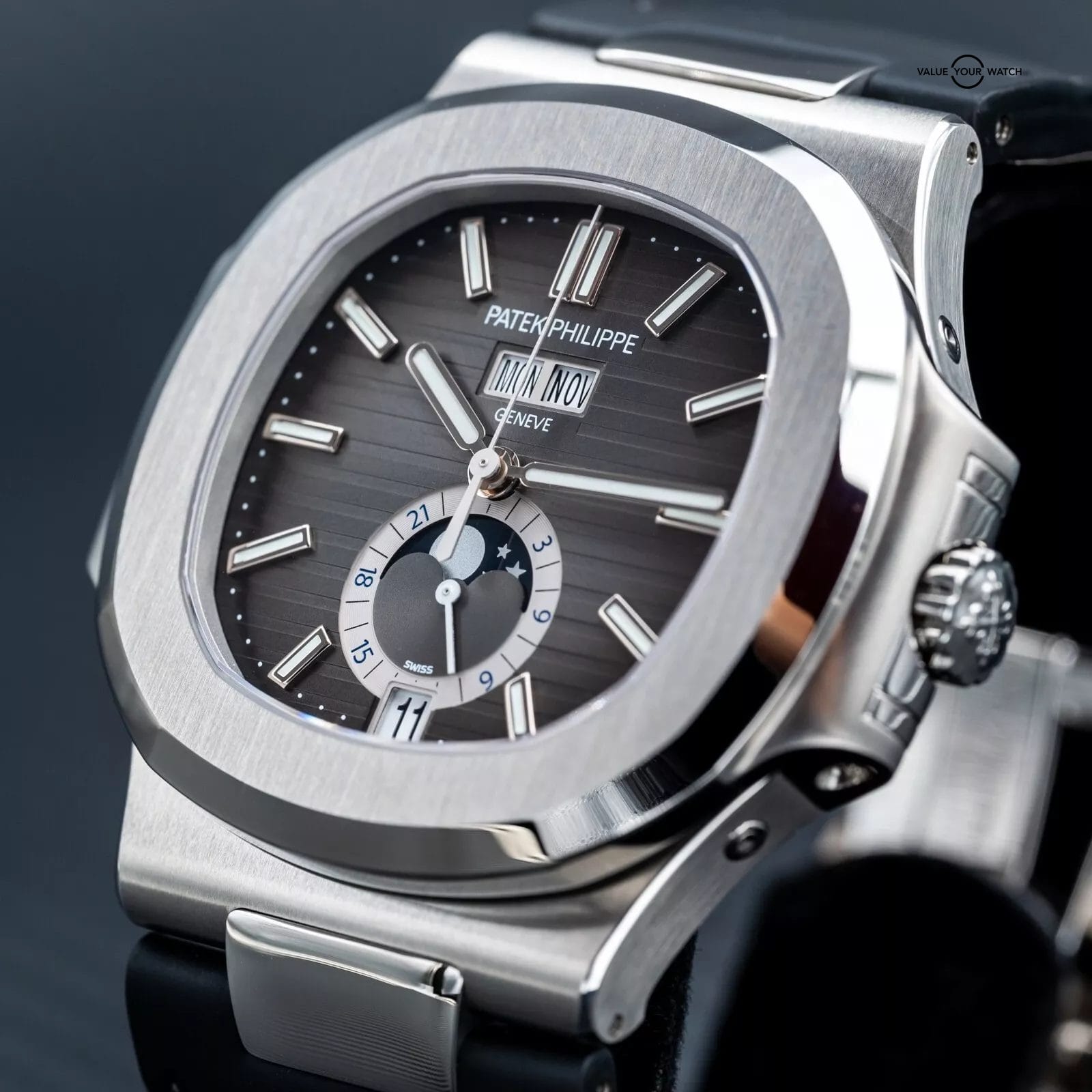 NEW 2024 Patek Philippe Nautilus 5726A-001 Annual Calendar Black Dial - 2 STRAPS - Image 9